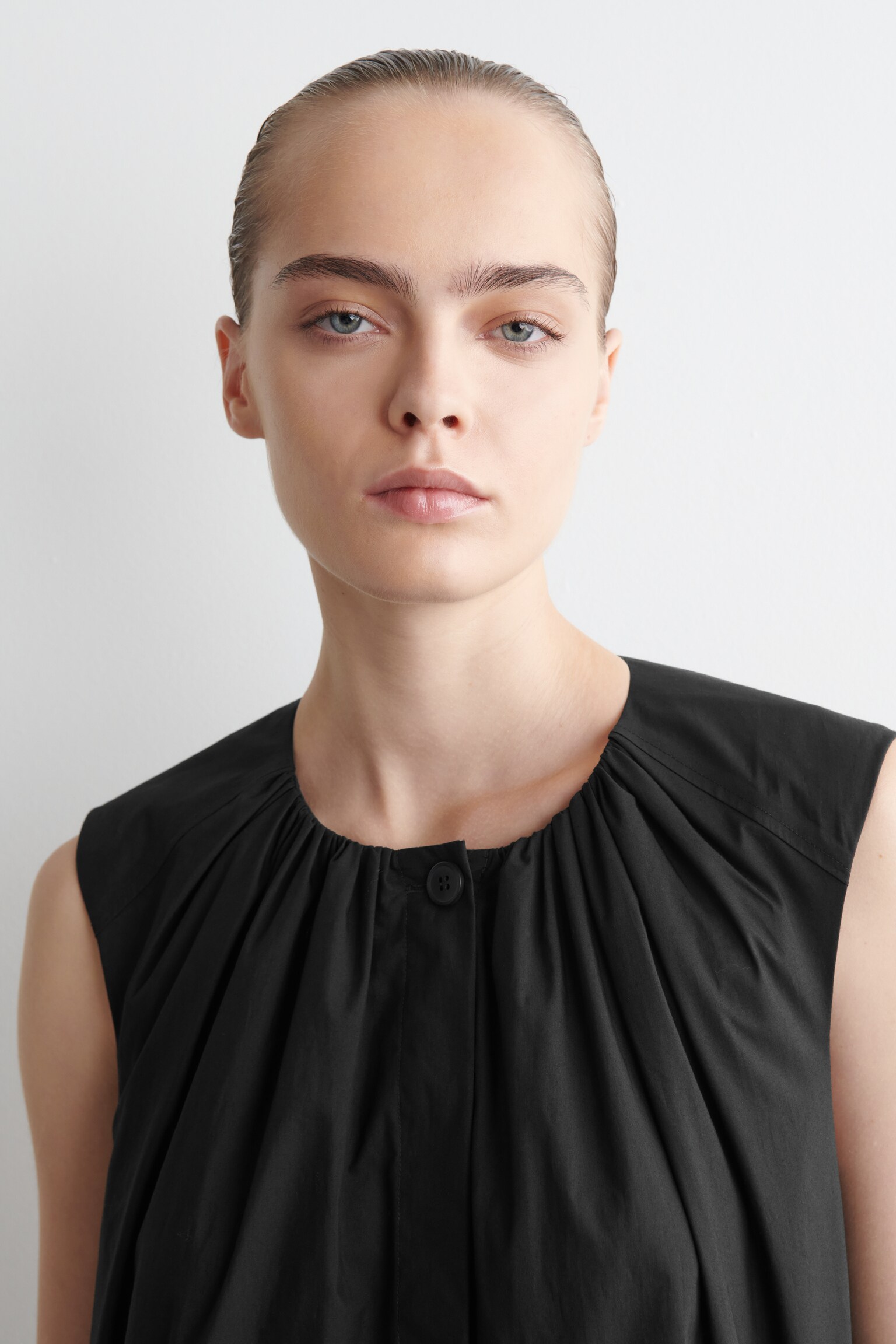ROBE MIDI À OURLET BULLE - VERT FONCÉ/GRIS - 3