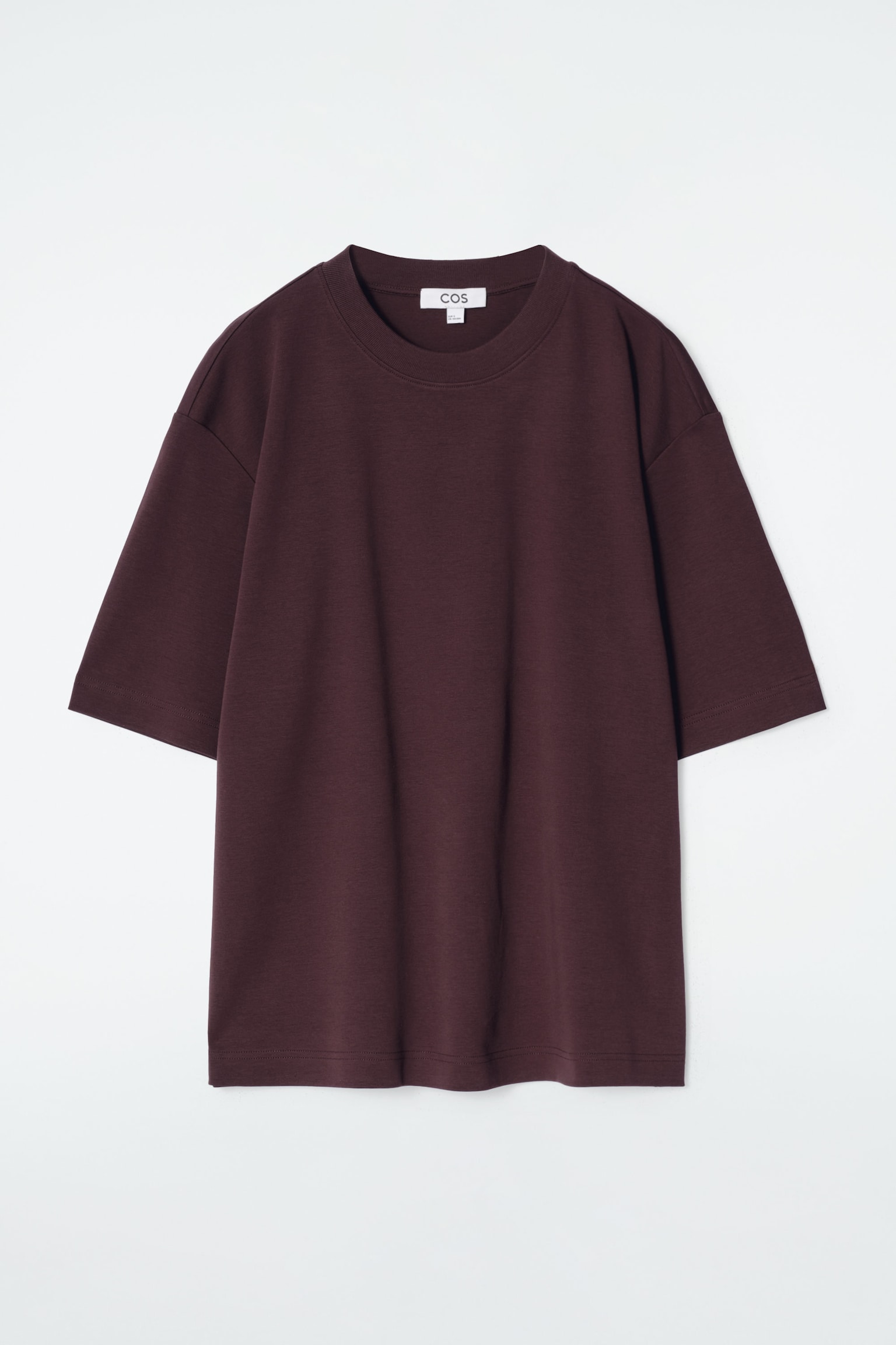 OVERSIZED COTTON TSHIRT BURGUNDY COS — free download