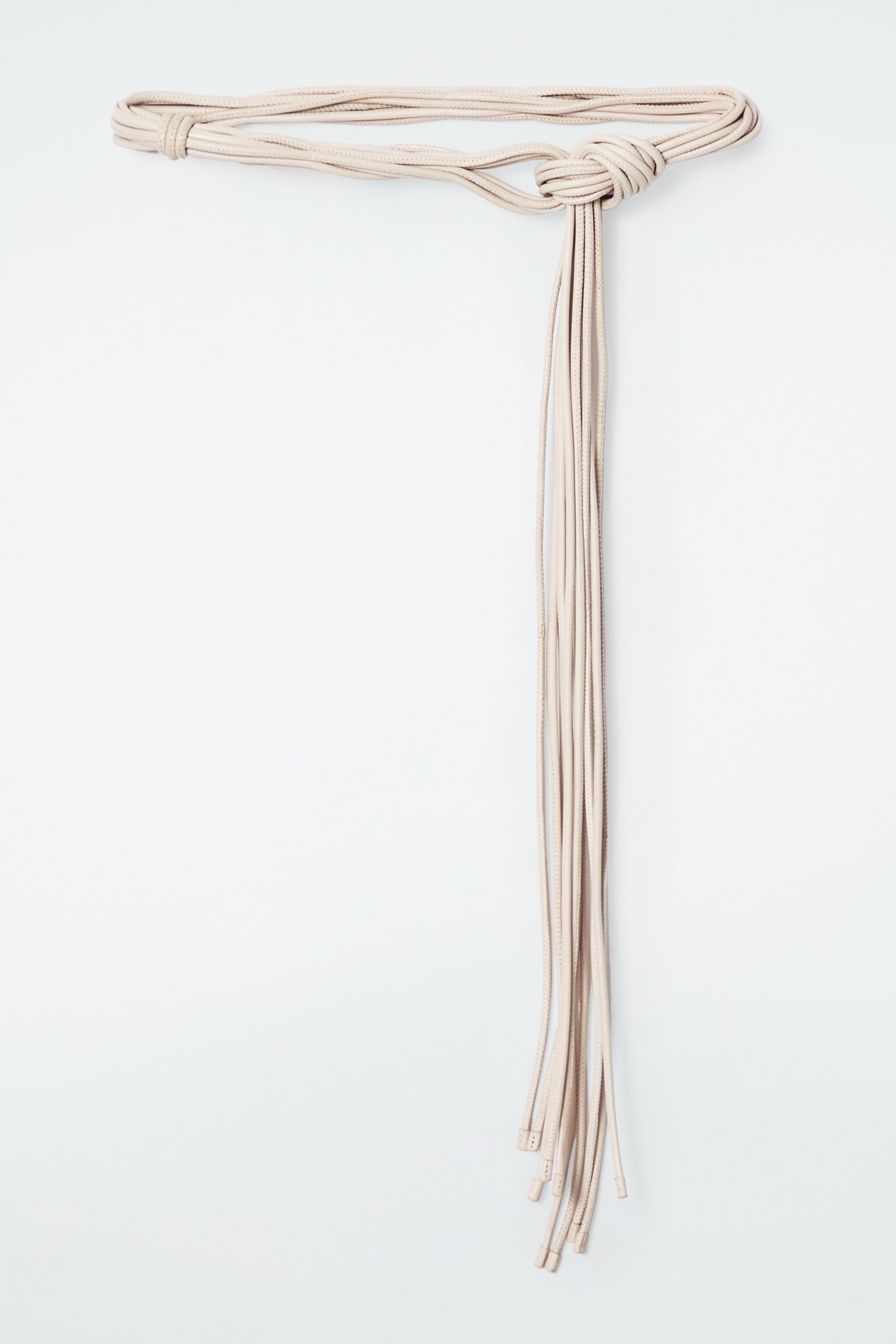 LEATHER CORD BELT - BEIGE