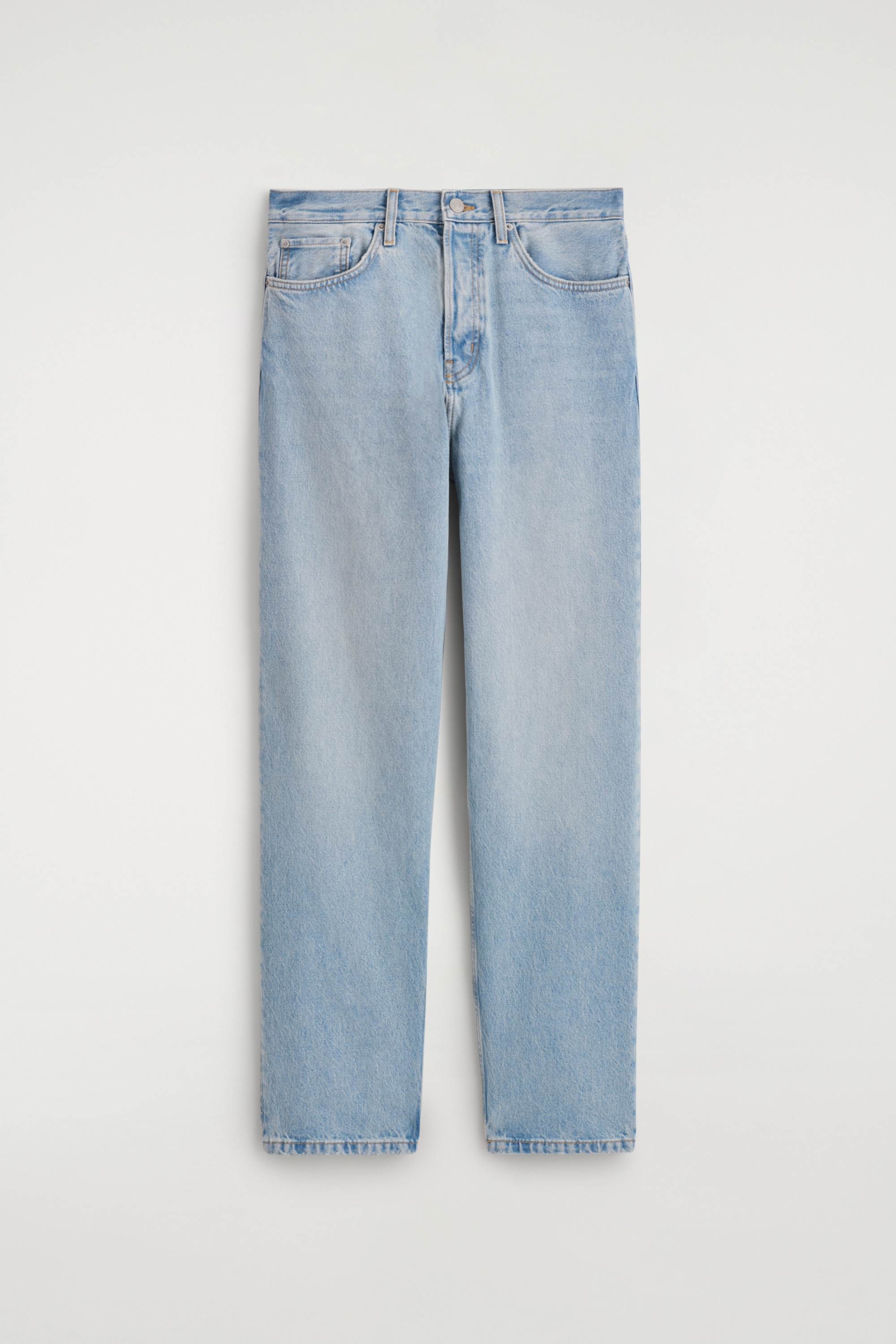 RIDER JEANS MIT GERADEM BEIN - HELLBLAU/BEIGE/SCHWARZE WASCHUNG/VERBLASSTES BLAU