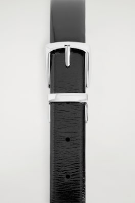 REVERSIBLE LEATHER BELT — BLACK / SILVER 3