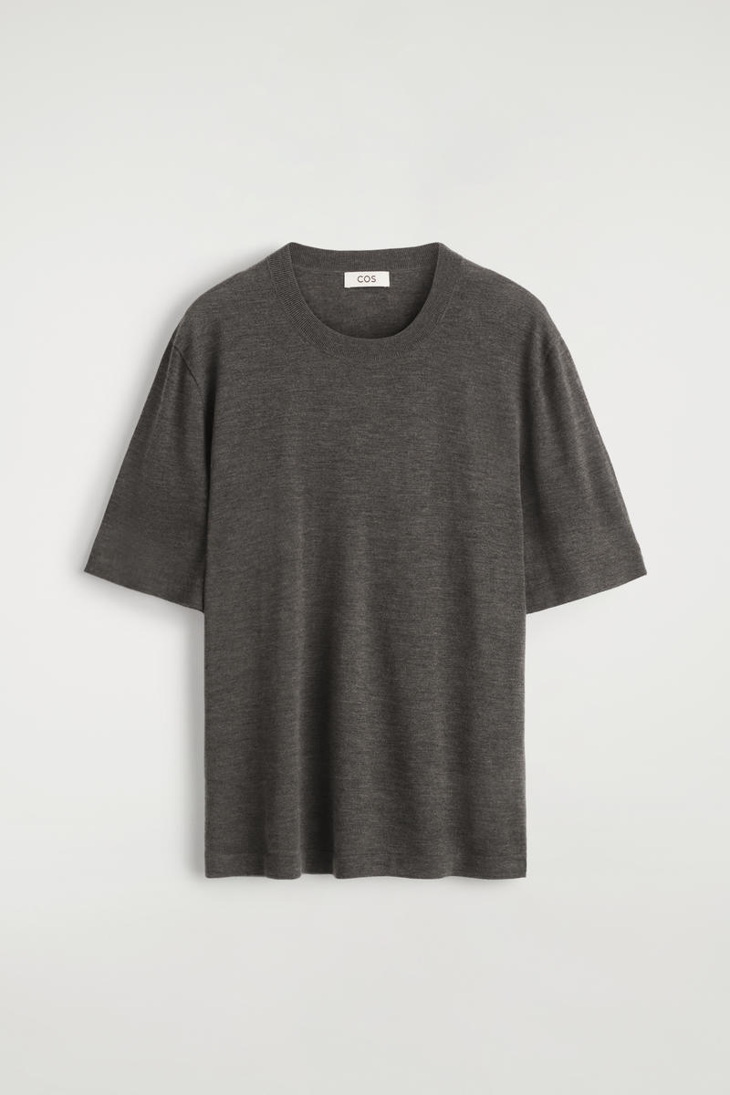 Cos Fine Cashmere T-shirt In Gray In Gray