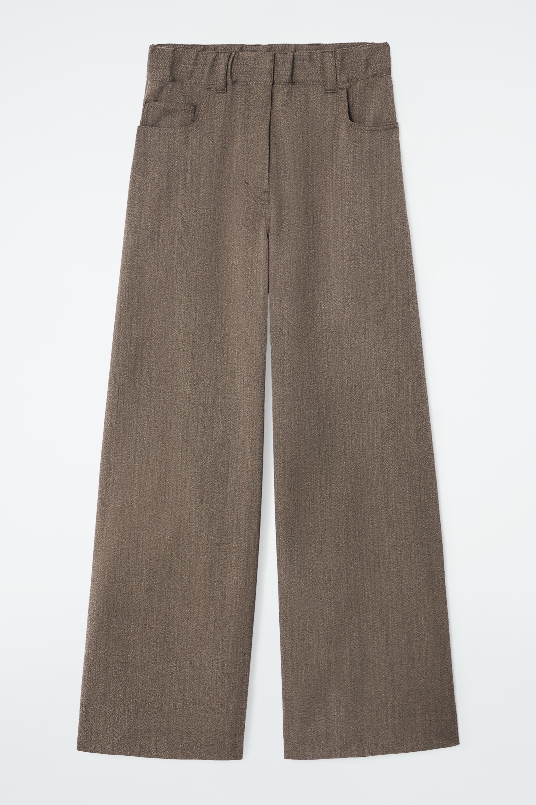 View larger image: REGULAR WOOL-BLEND WIDE-LEG TROUSERS - BROWN - Ladies | H&M GB 6