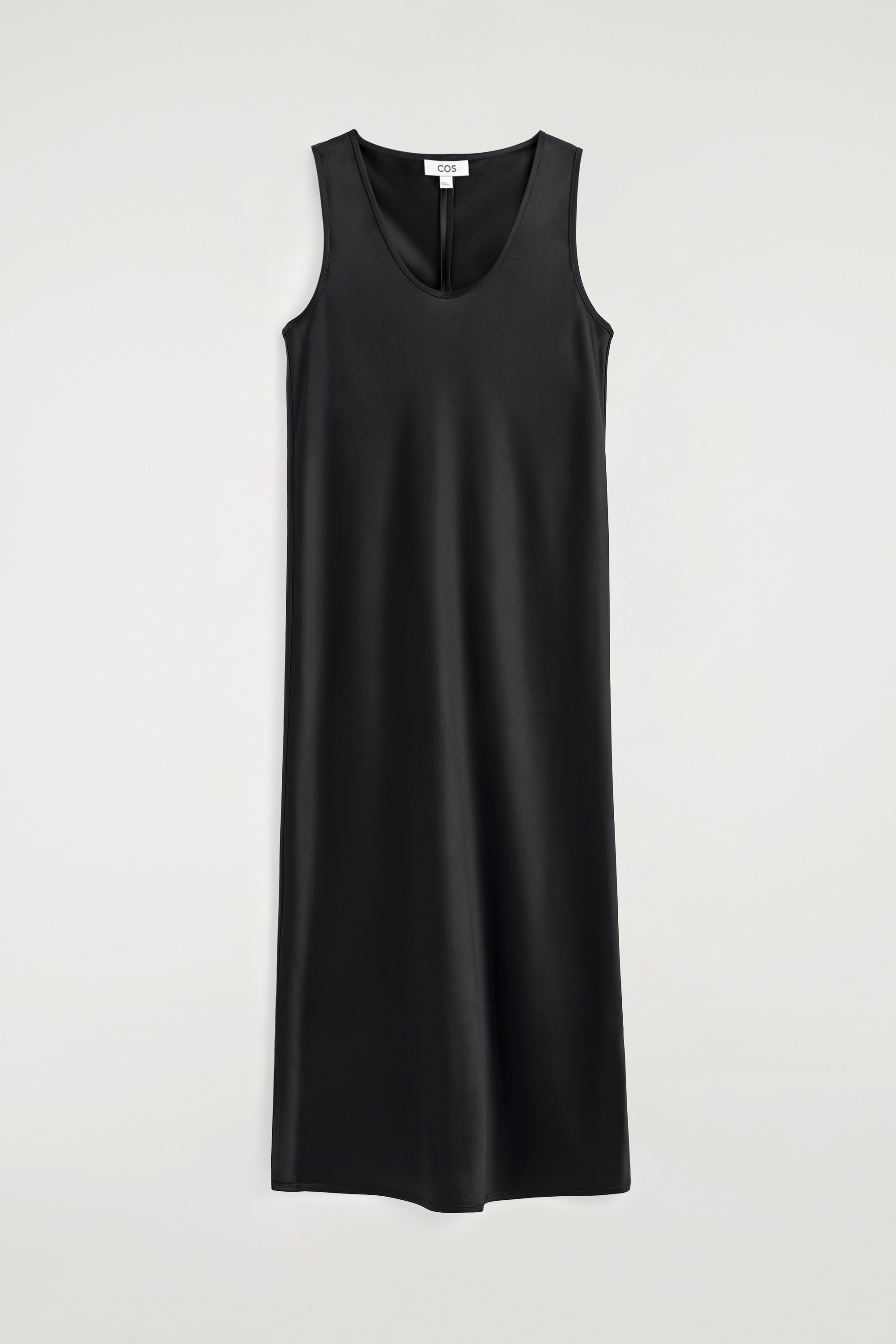 MIDIKLEID AUS SATIN MIT TIEFEM AUSSCHNITT - SCHWARZ/Blau