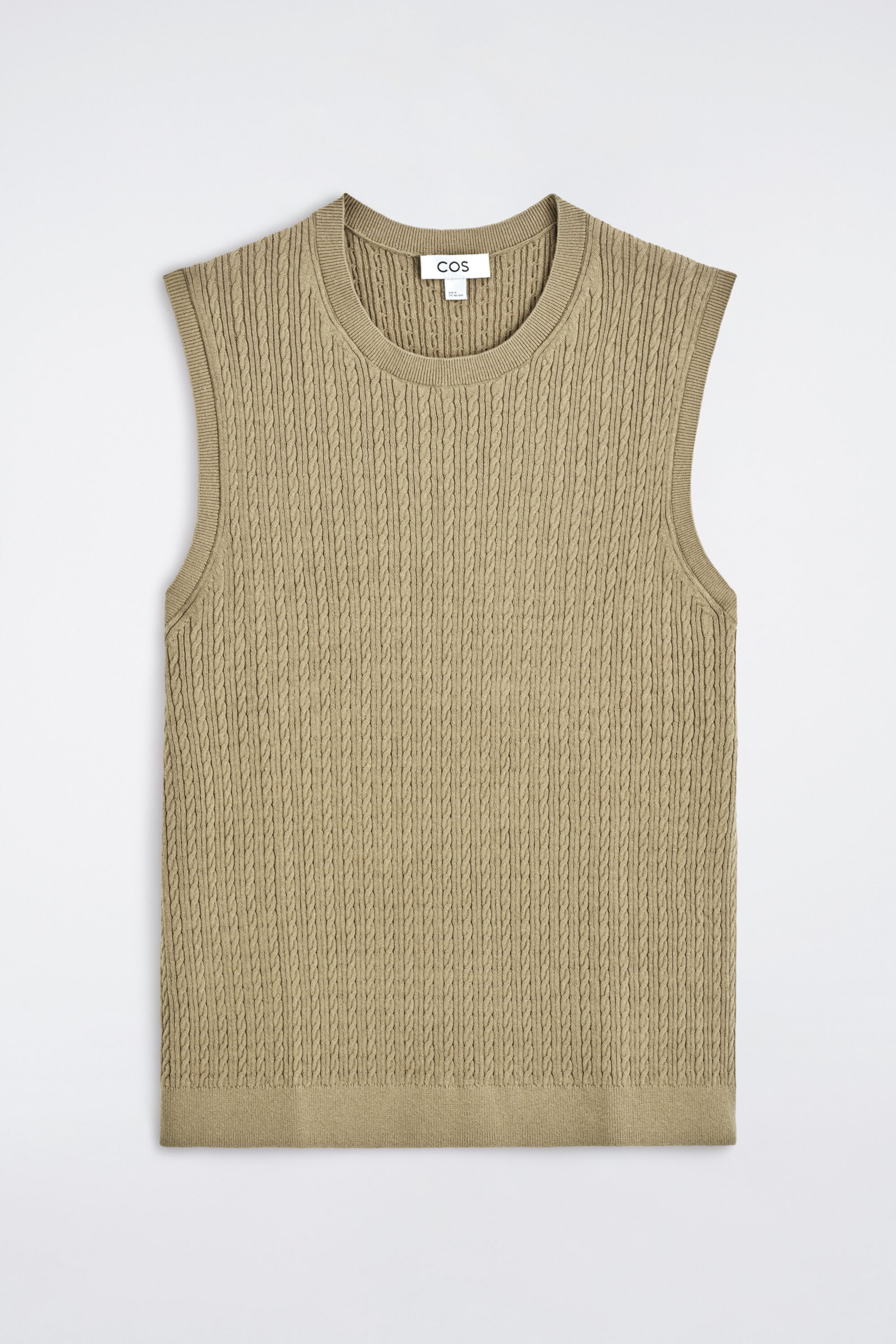 CABLE-KNIT COTTON-LINEN TANK TOP