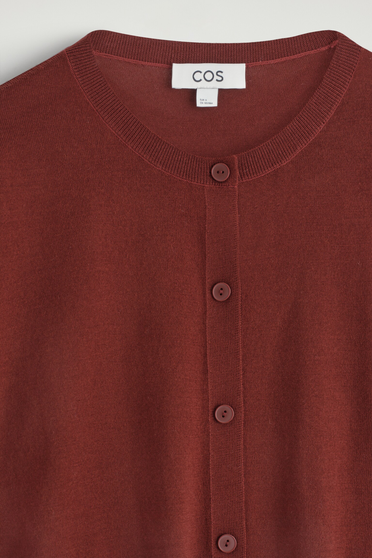 CARDIGAN À OURLET CIRCULAIRE EN LAINE MÉRINOS - BRUN ROUILLE/NOIR/GRIS CHINÉ - 5