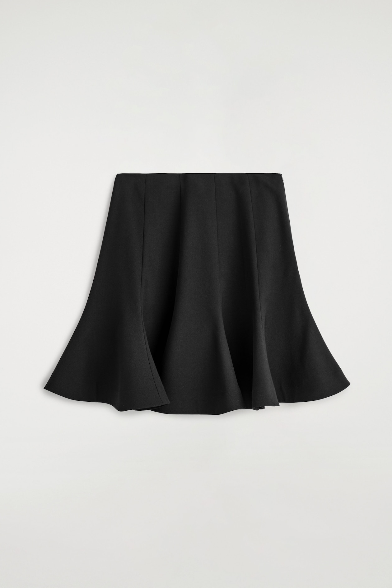 FLARED MINI SKIRT — BLACK