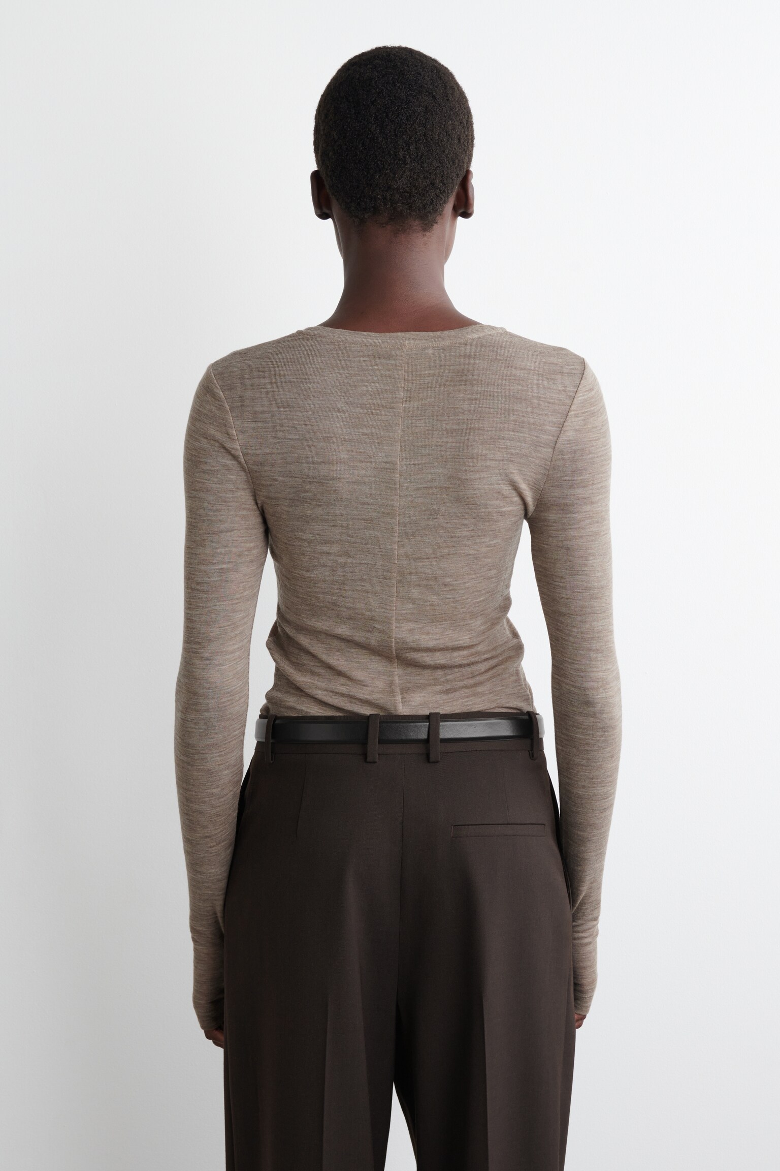 HAUT SLIM EN LAINE MÉRINOS - TAUPE CHINÉ/BLEU MARINE/GRIS ANTHRACITE CHINÉ/ROUGE/GRIS / MOUCHETÉ/CAMEL CHINÉ/BRUN FONCÉ CHINÉ - 6