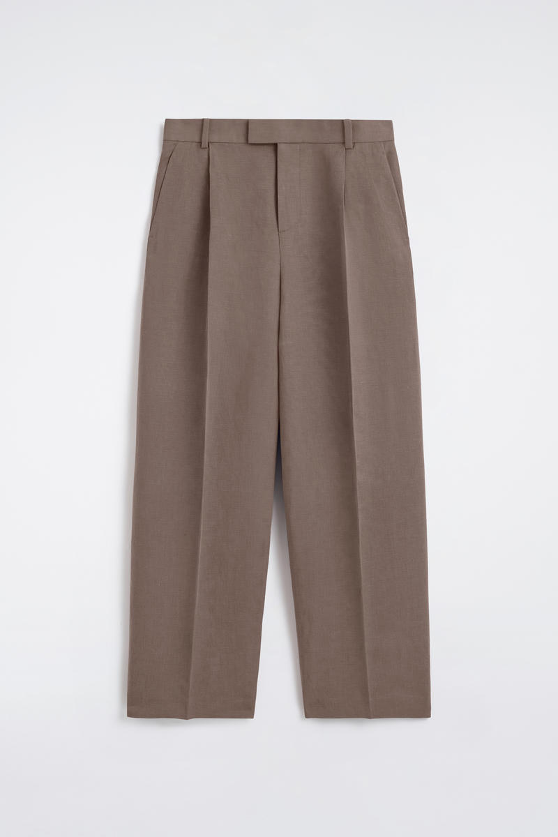 Linen-Blend Relaxed-Fit Wide-Leg Pants