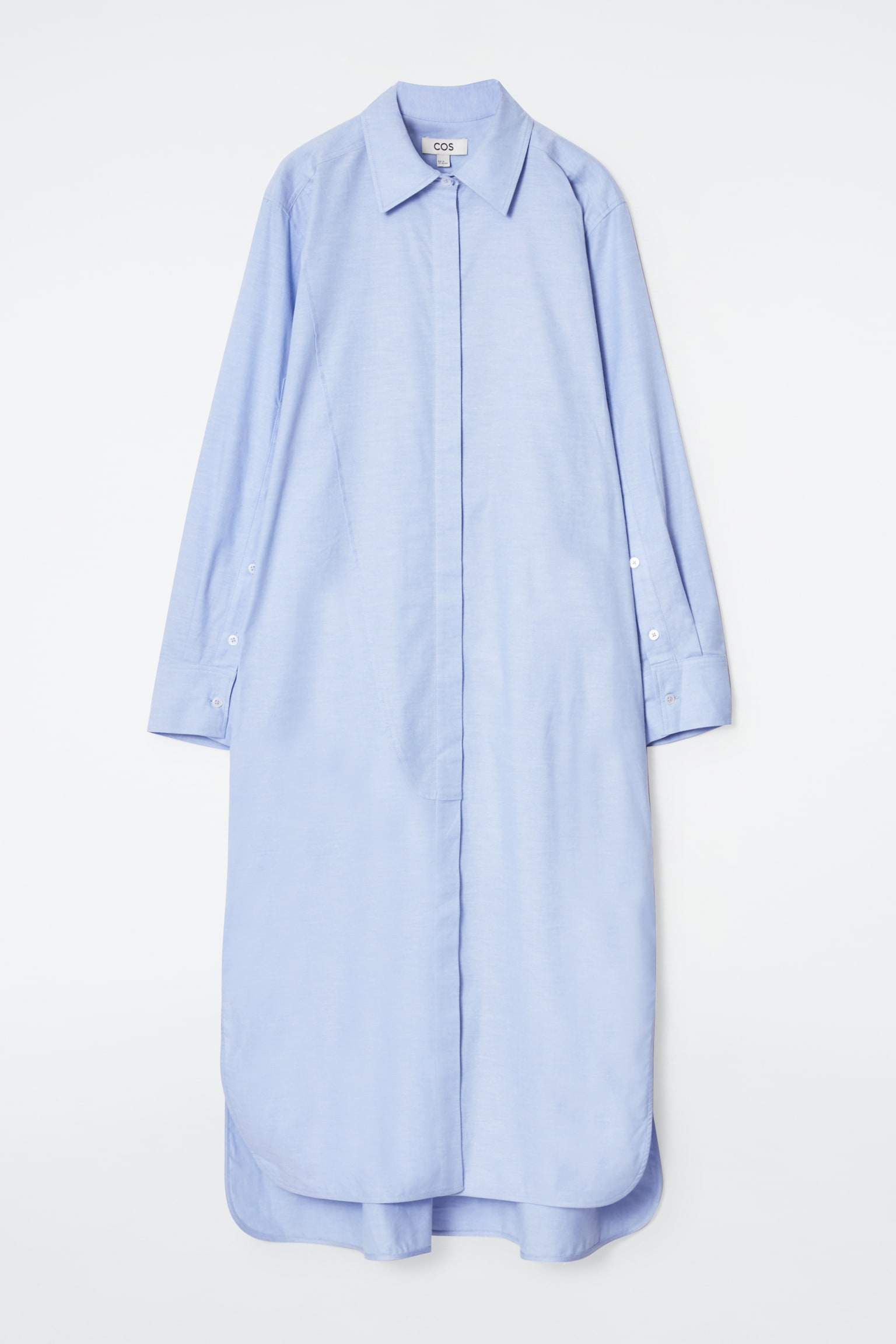 ASYMMETRIC DECONSTRUCTED SHIRT DRESS - LIGHT BLUE
