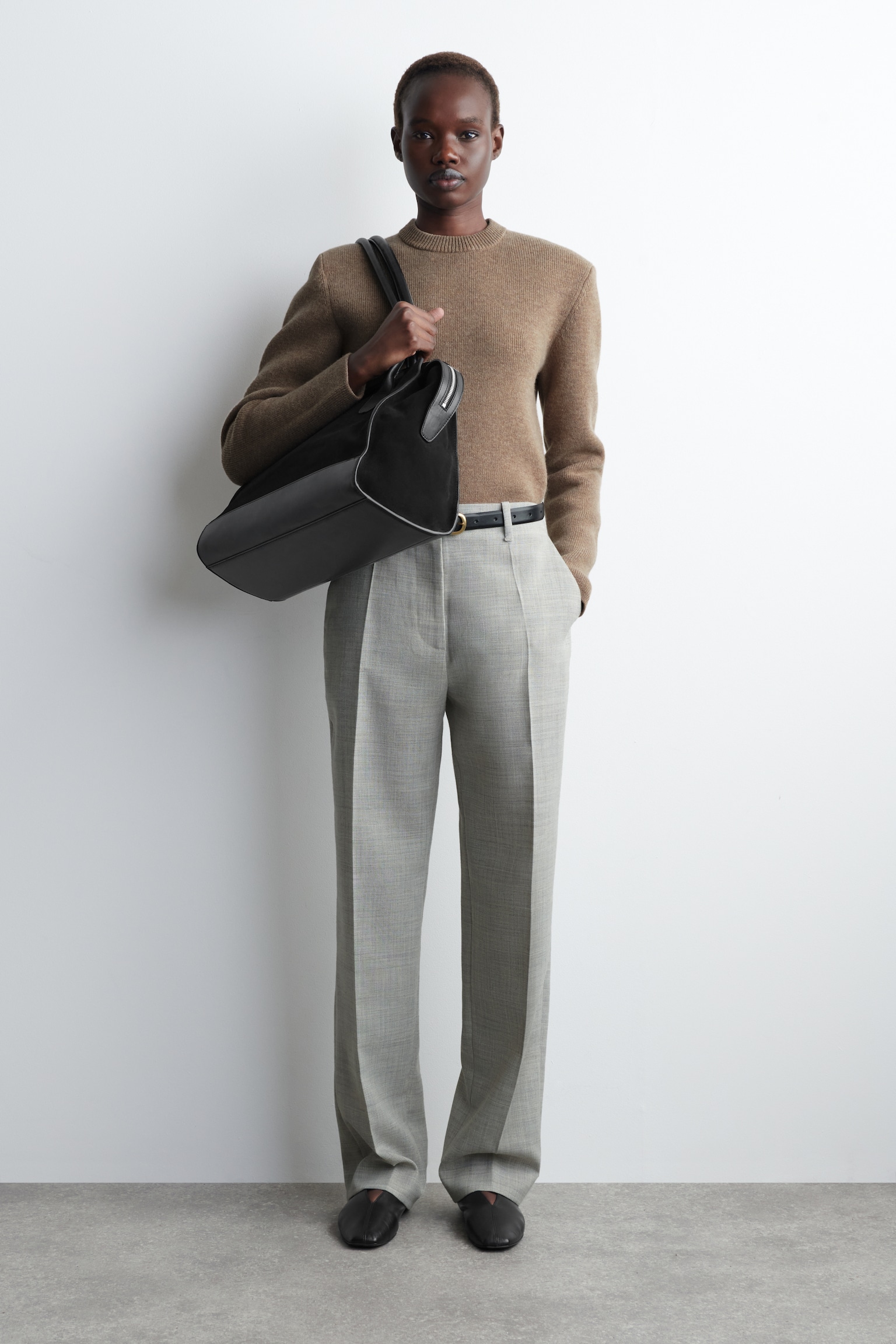 GEANTĂ TOTE AVENUE - PIELE INTOARSĂ - NEGRU - 3