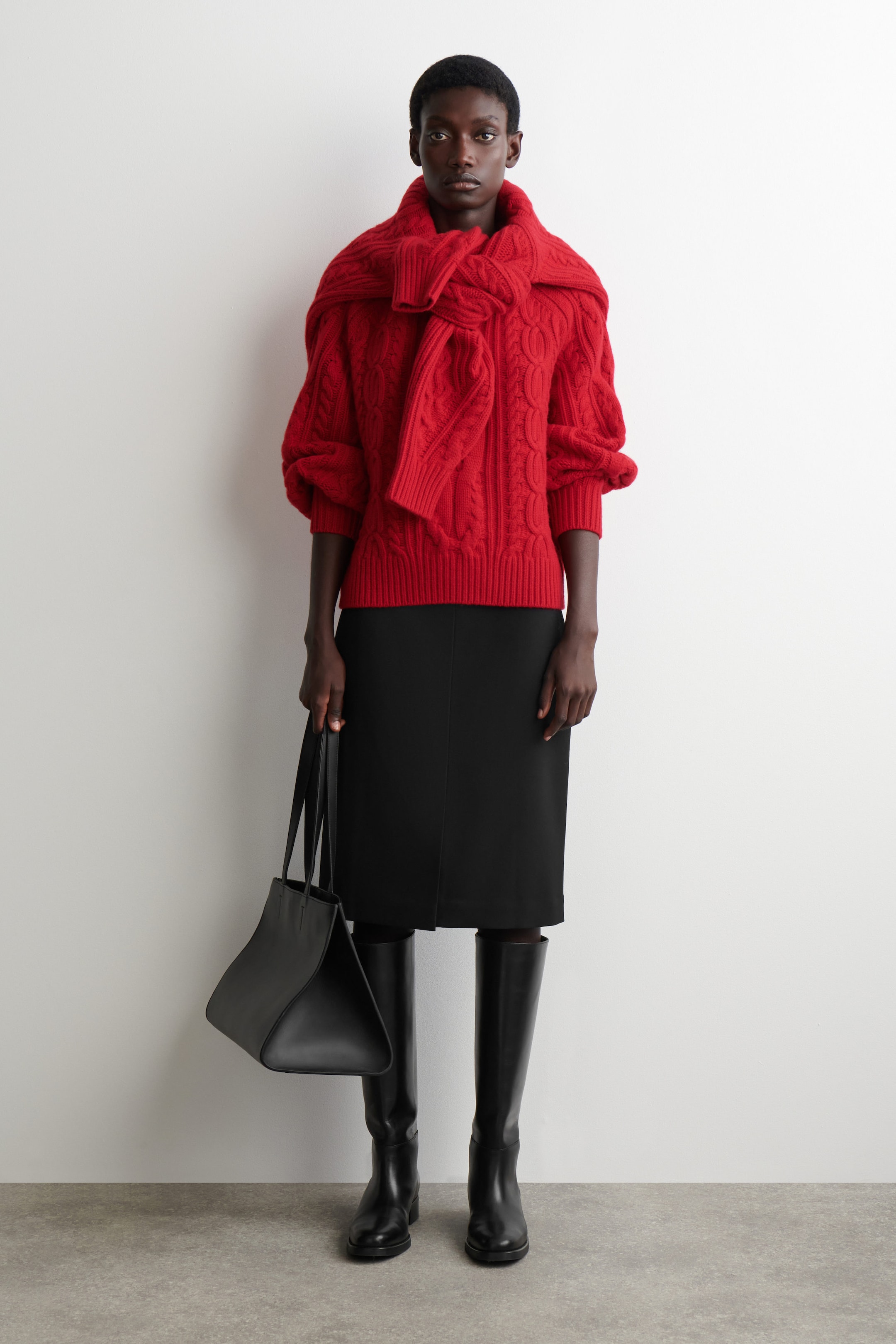 CABLE-KNIT WOOL-CASHMERE SWEATER