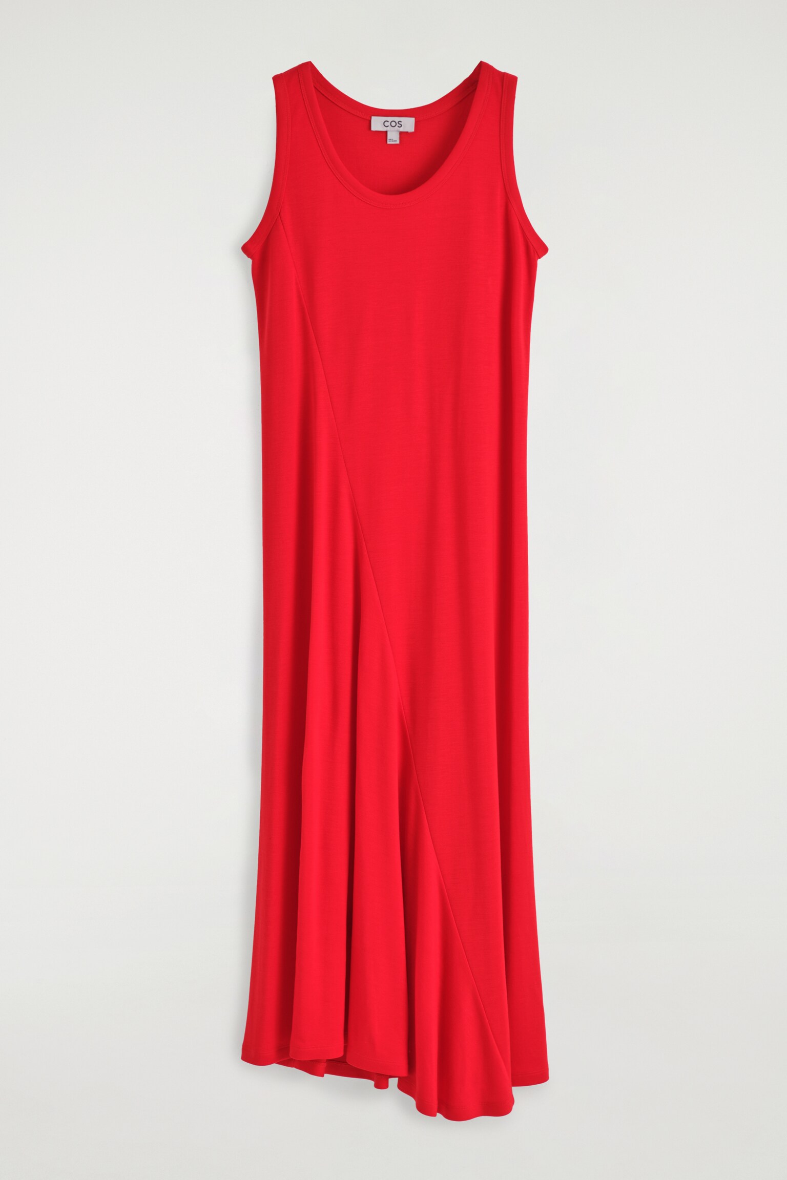 ABITO MIDI ASIMMETRICO IN JERSEY - ROSSO/MARRONE - 2