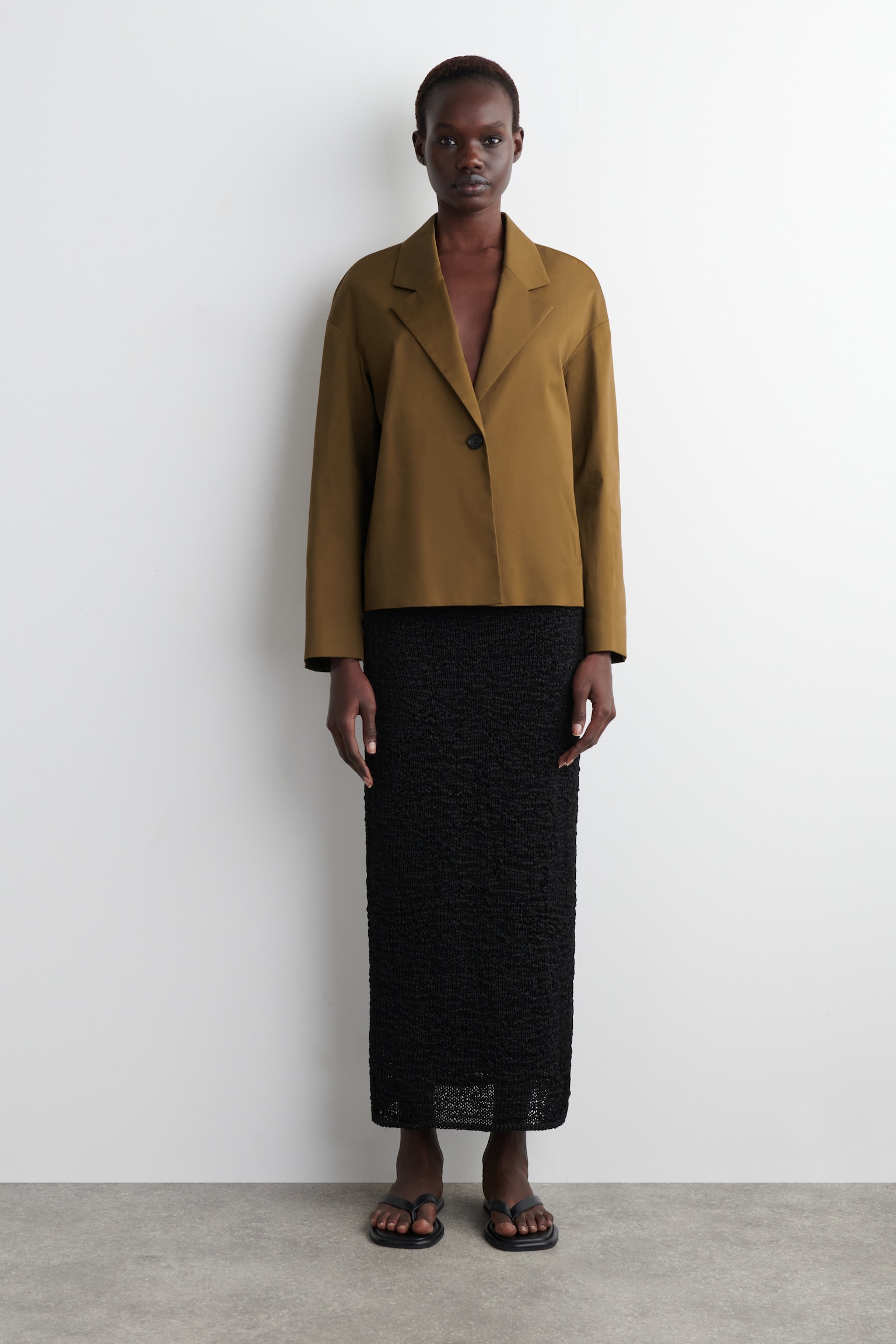 BLAZER IN COTONE CON BOTTONE SINGOLO - MARRONE - 3