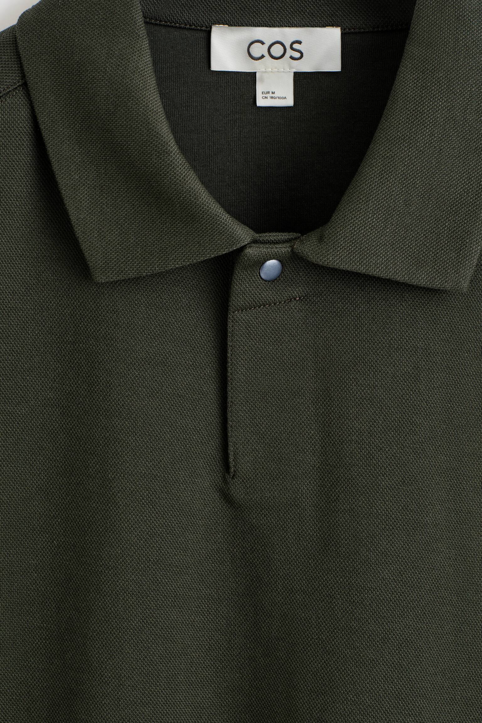 POLOSKJORTE I BOMULDSPIQUÉ - MØRKEGRØN - 6