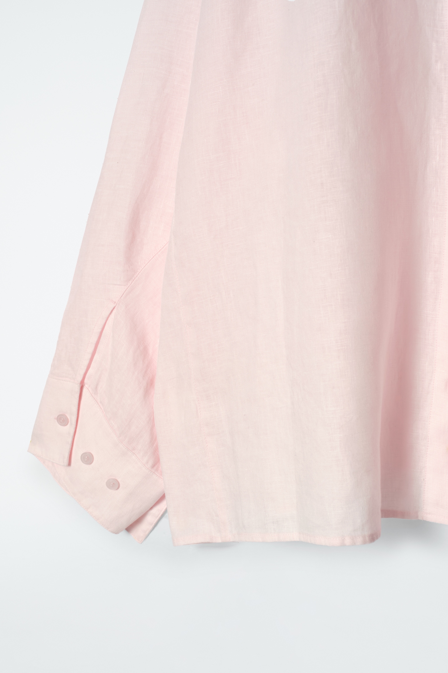 CHEMISE EN LIN SILHOUETTE CARRÉE - ROSE POUDRÉ/BLEU COBALT/NOIR - 4