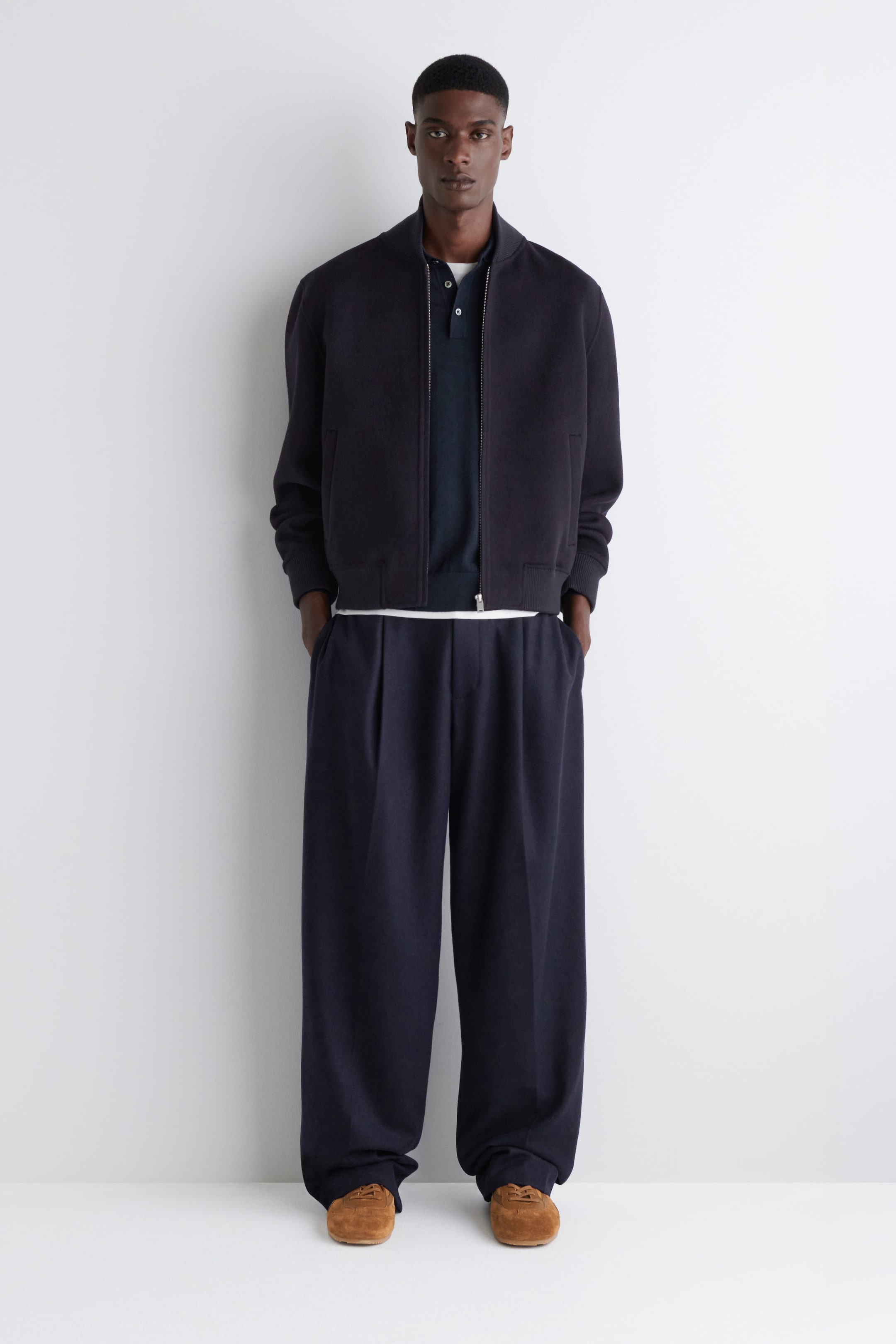 DOUBLE-FACED WOOL BOMBER JACKET