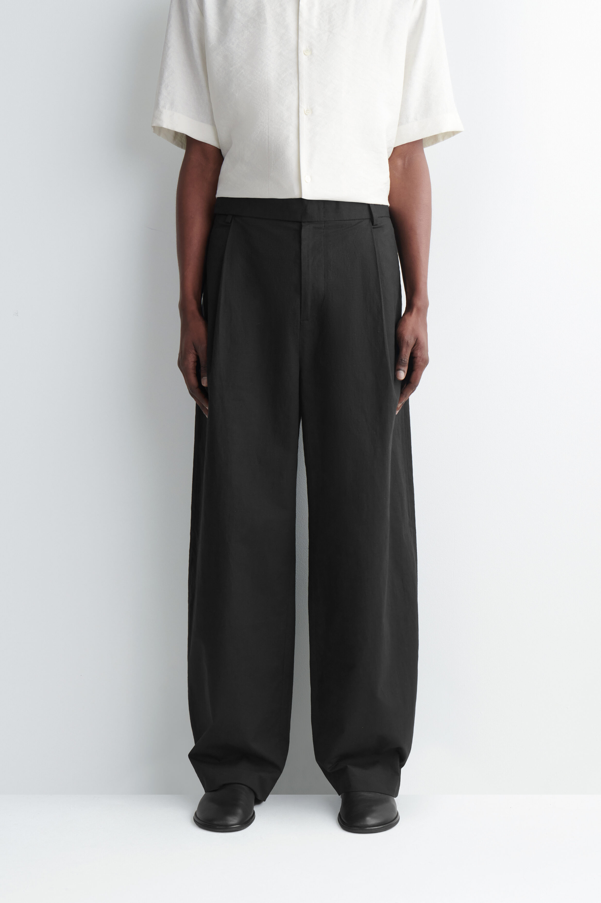 COTTON-LINEN RELAXED-FIT BARREL-LEG PANTS - thumbnail 5
