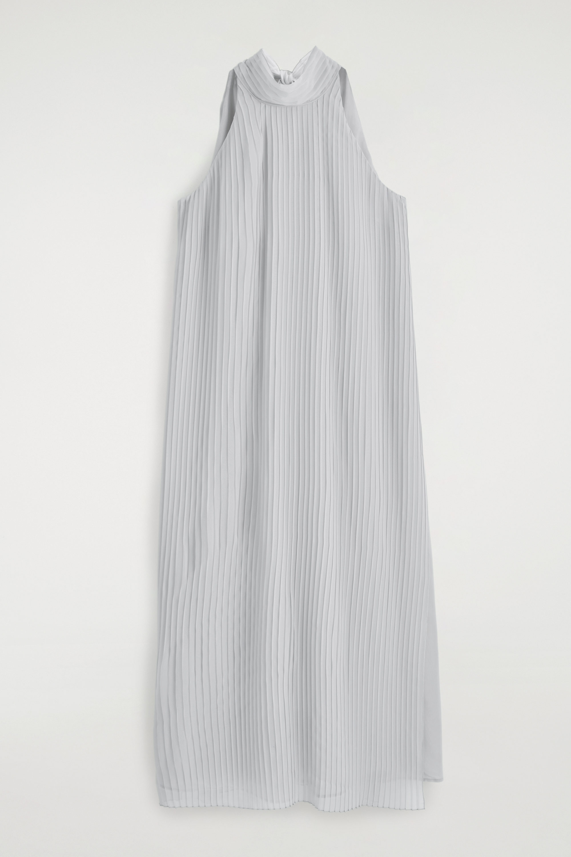 PLEATED HALTERNECK MAXI DRESS - LIGHT BLUE | COS US