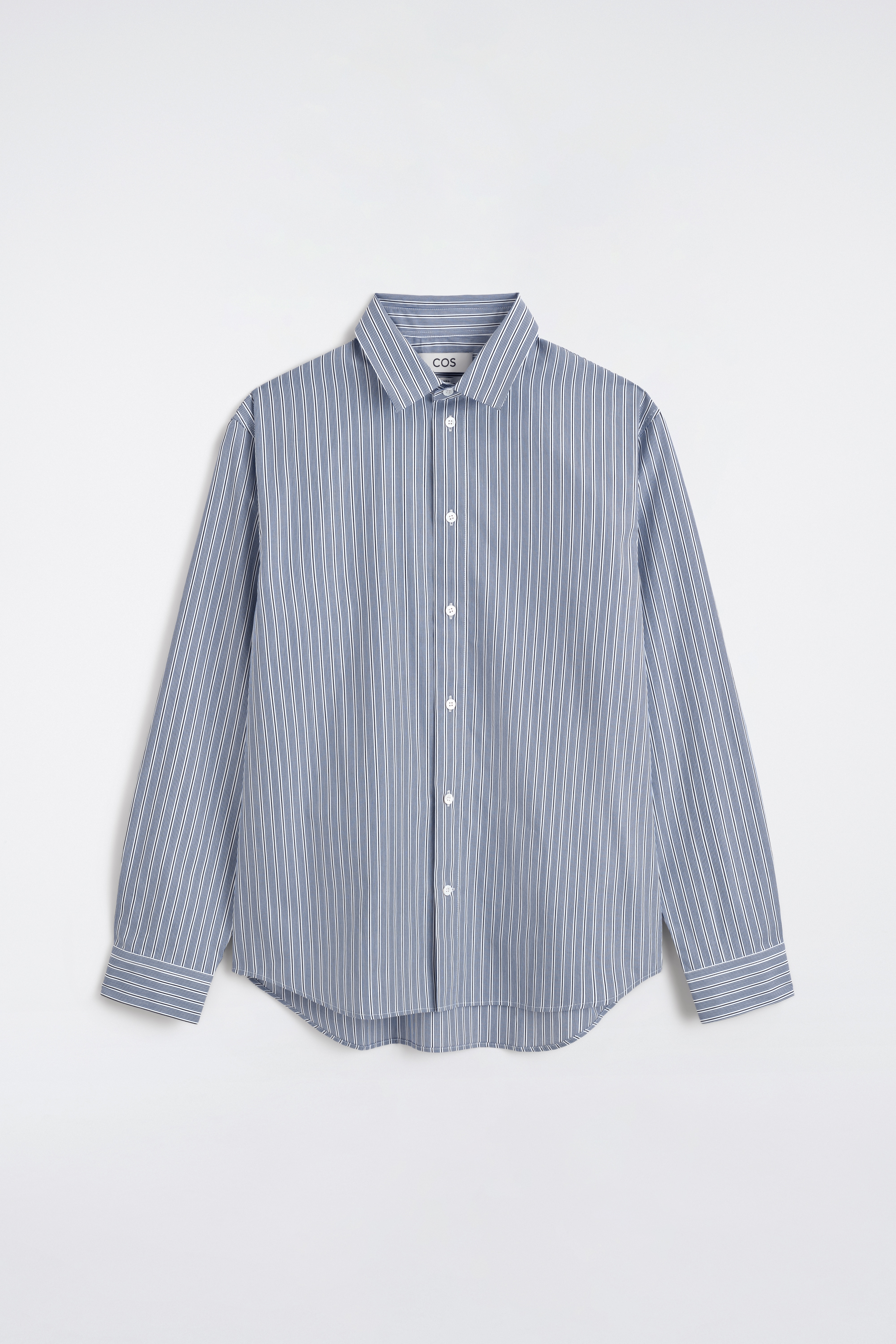 RELAXED STRIPED COTTON SHIRT - BLUE / STRIPED