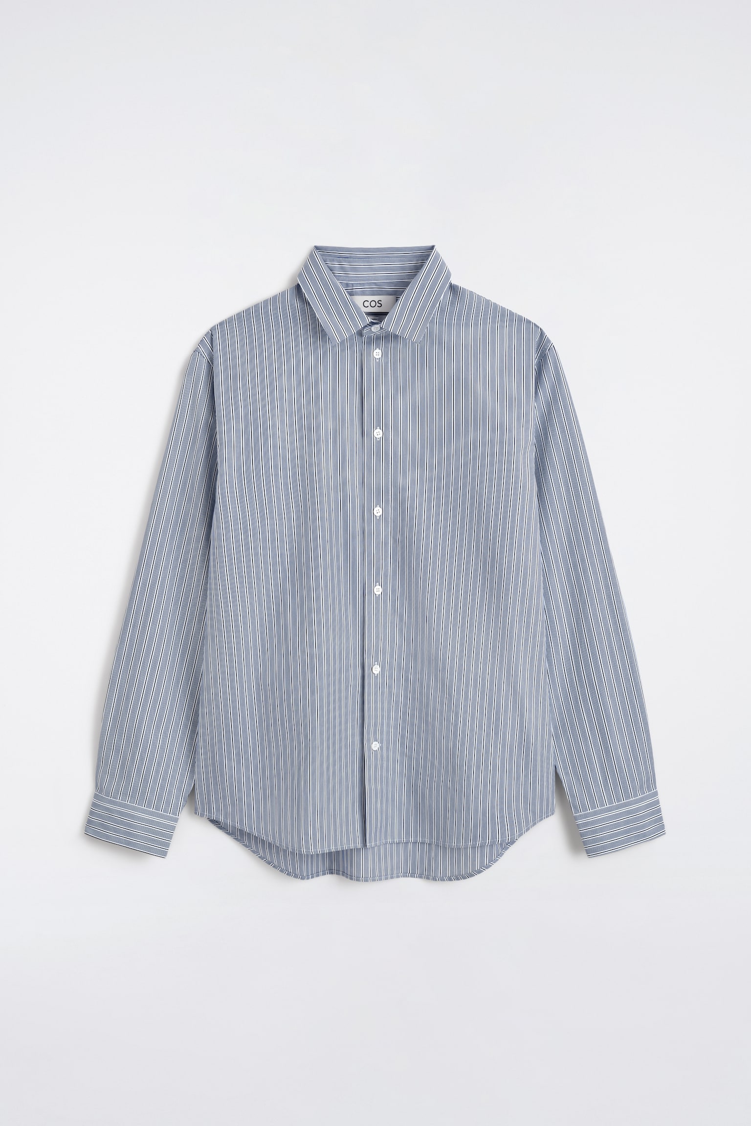 CAMICIA A RIGHE IN COTONE DAL TAGLIO RILASSATO - BLU / RIGHE - 1
