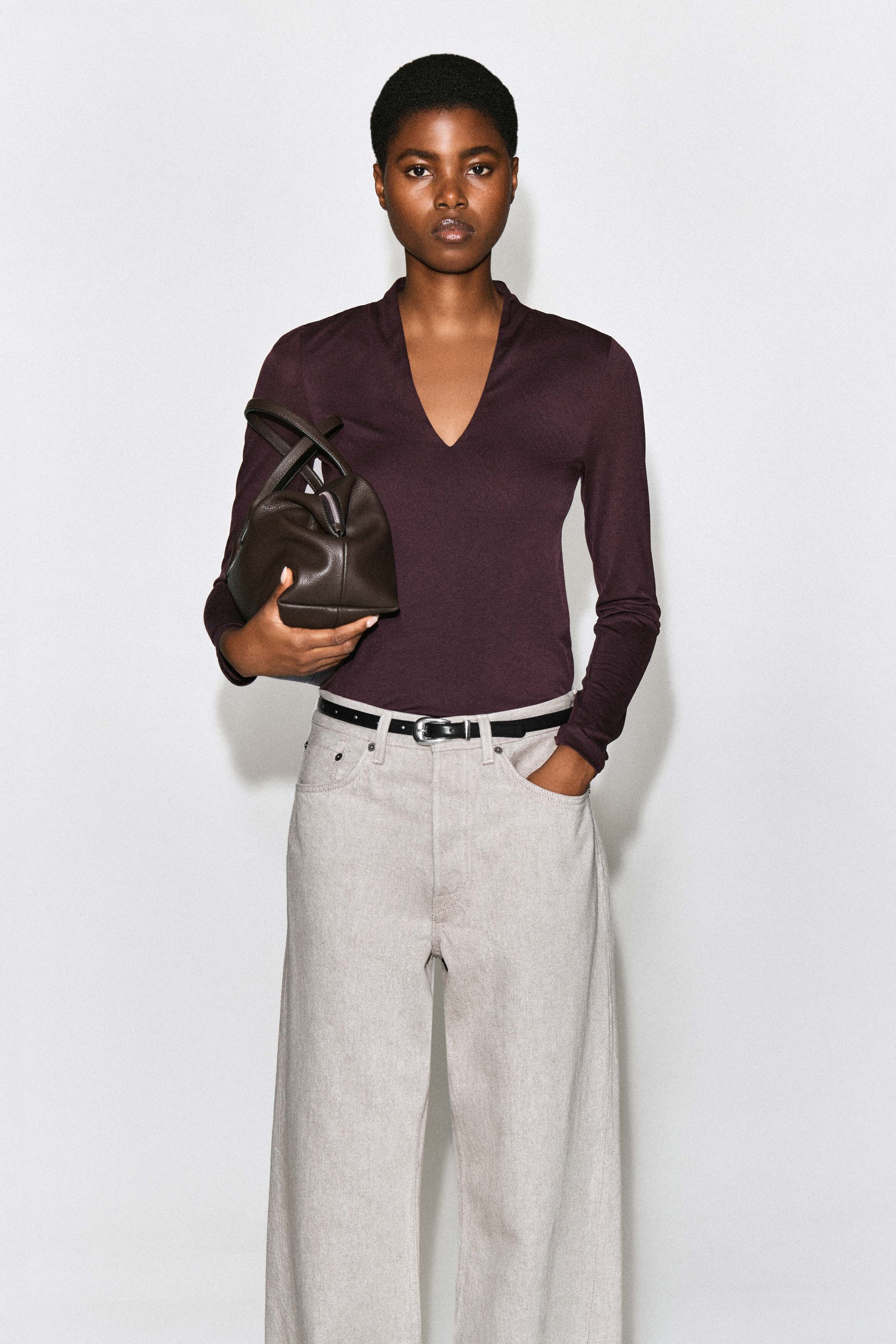 Draped Jersey V-Neck Top by COS