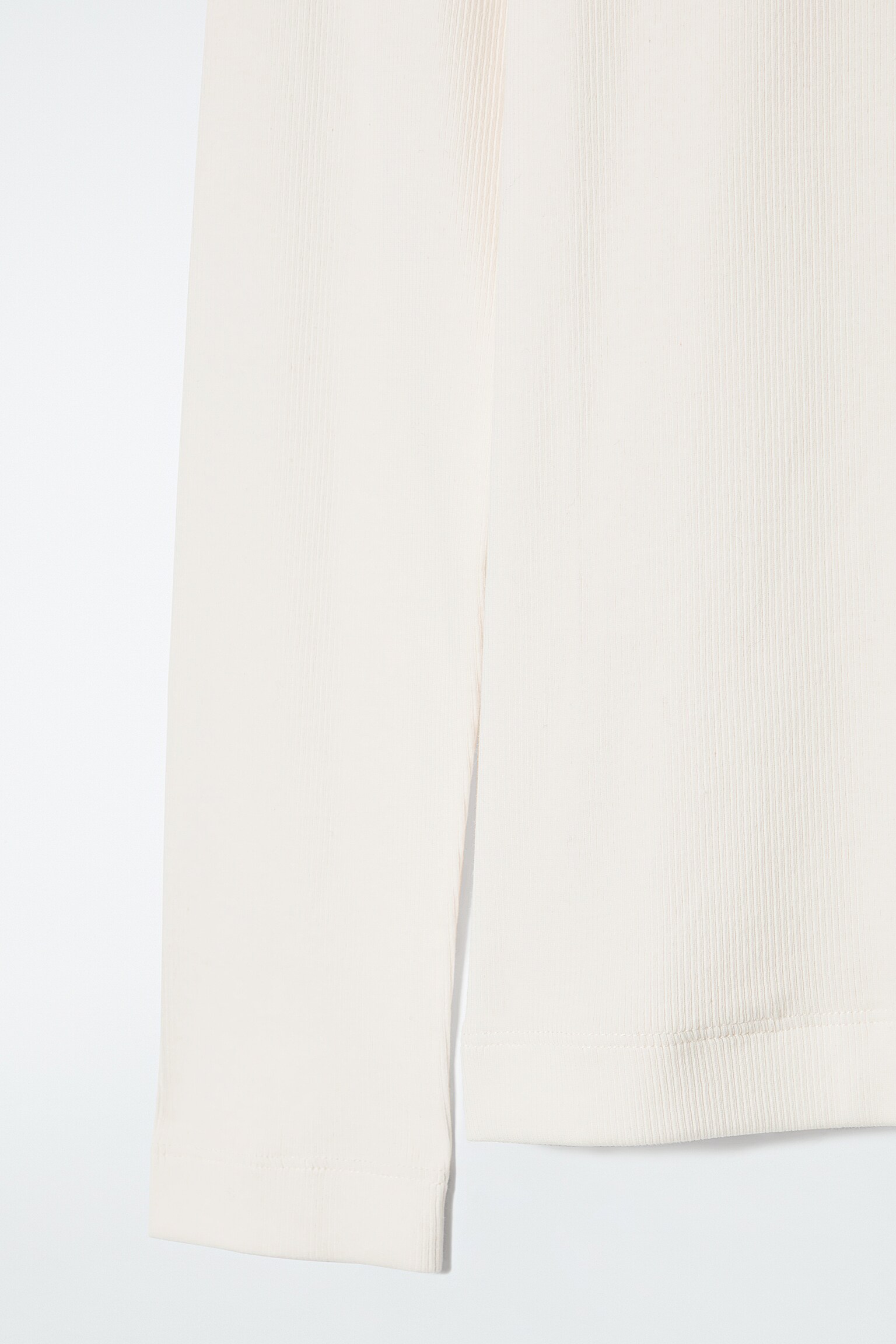 RIBBED JERSEY LONG-SLEEVED TOP - WHITE/BLACK - 6