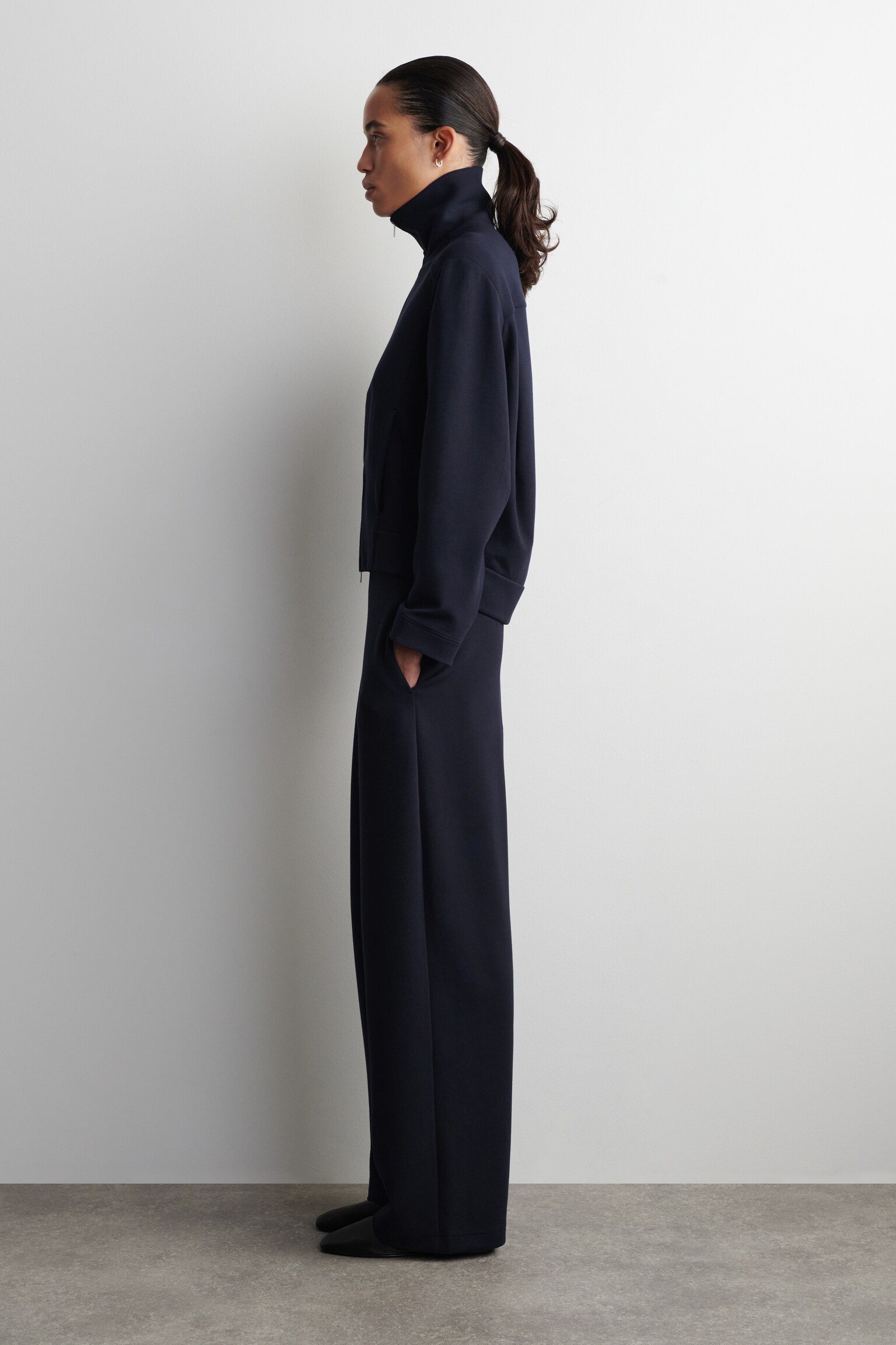 TRAININGSJACKE AUS SCUBA - NAVYBLAU - 4