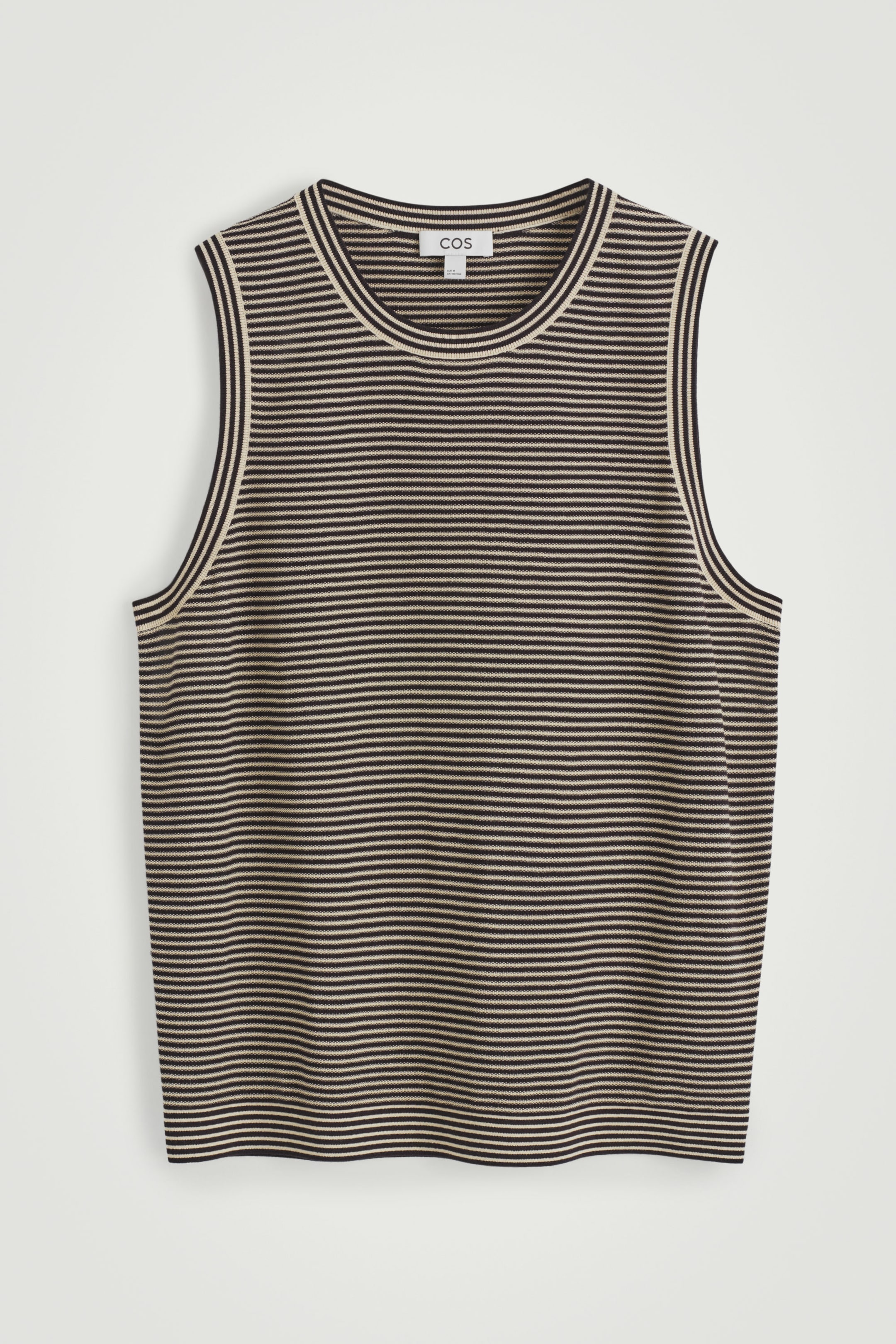 TEXTURED-KNIT STRIPED COTTON TANK TOP