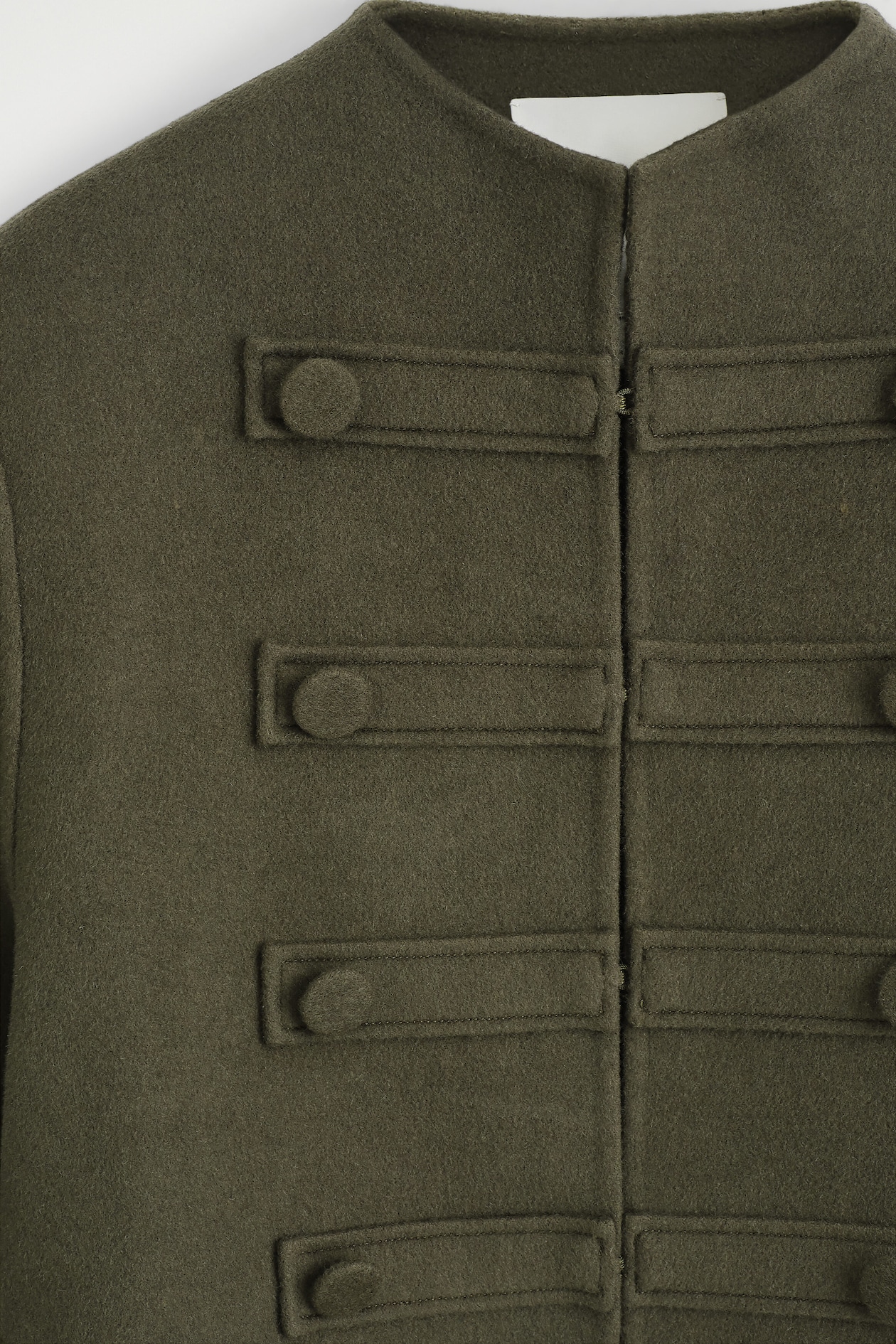 DOUBLE-FACED WOOL UNIFORM JACKET — KHAKI