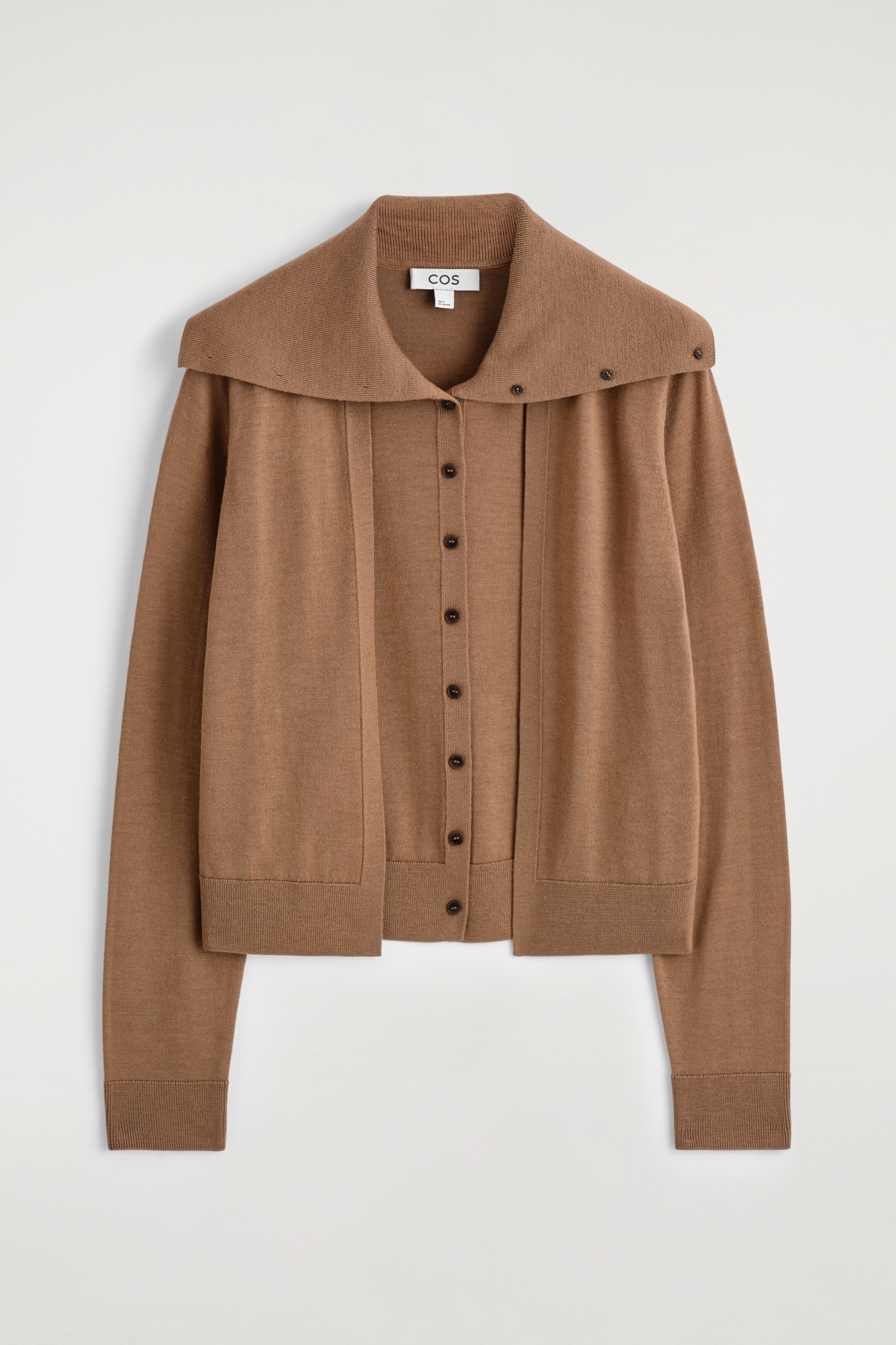 Nagyobb kép megtekintése: LAYERED MERINO WOOL HIGH-NECK CARDIGAN - KARAMELL - NŐI | H&M HU 6