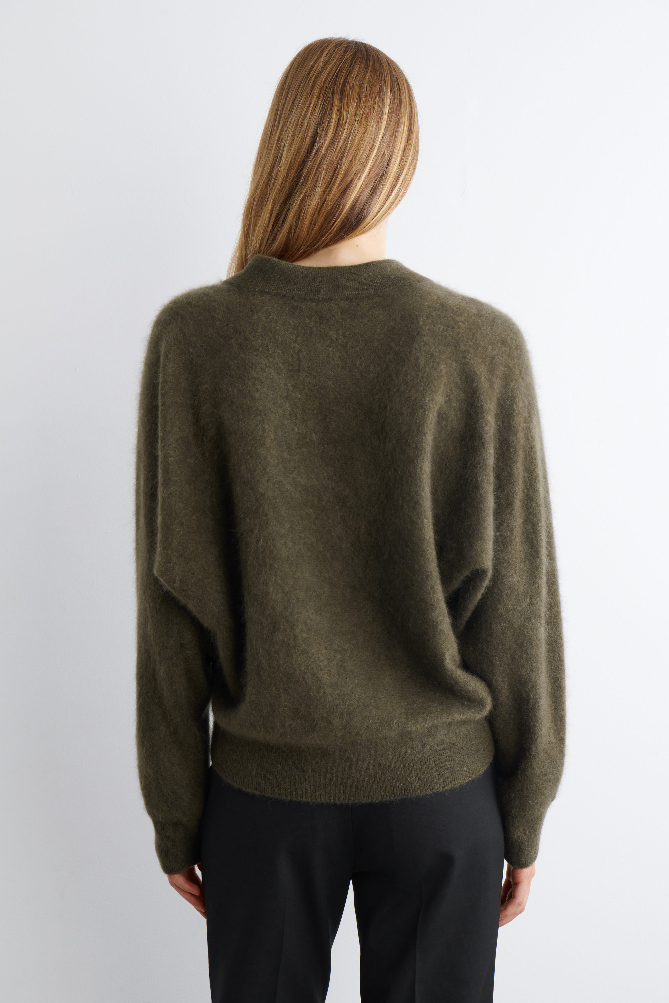 BRUSHED-CASHMERE POLO SWEATER - KHAKI | COS
