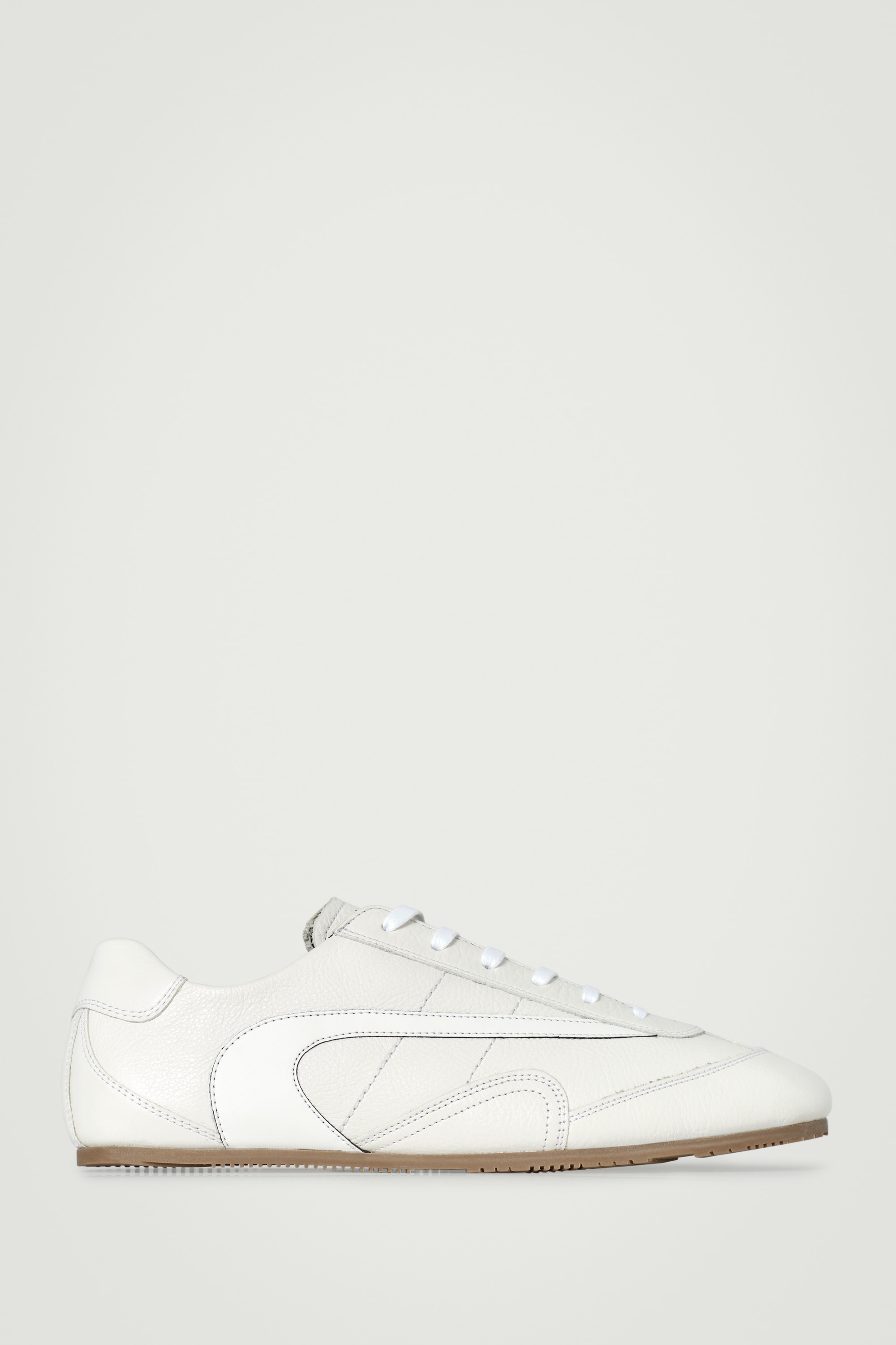MINIMAL LEATHER TRAINERS - CHALK
