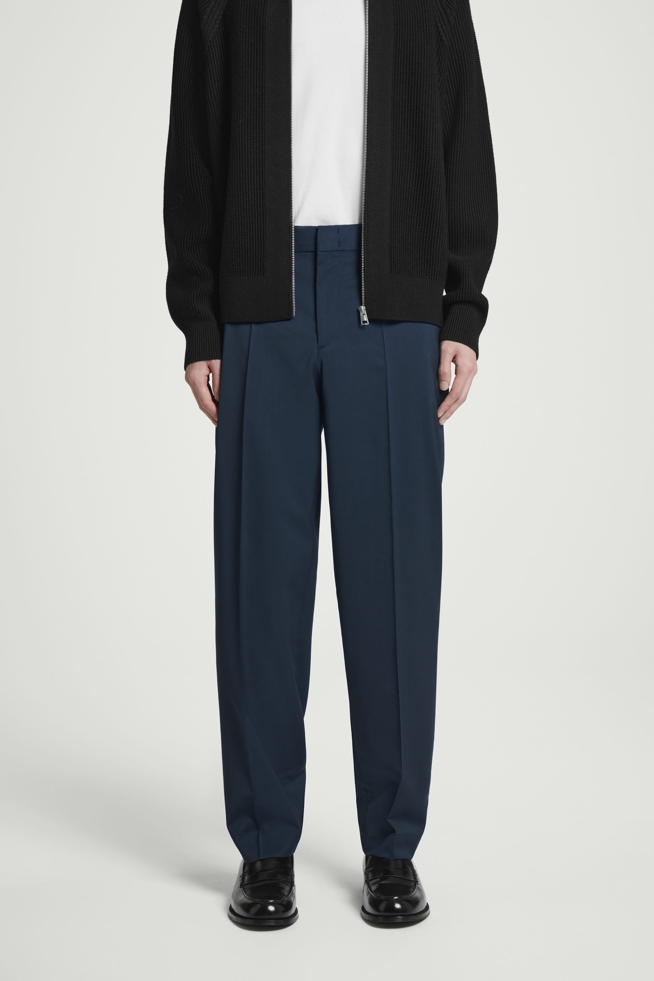 REGULAR WOOL STRAIGHT-LEG PANTS