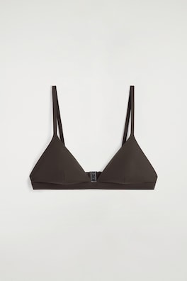 TRIANGLE BIKINI TOP — DARK BROWN 5