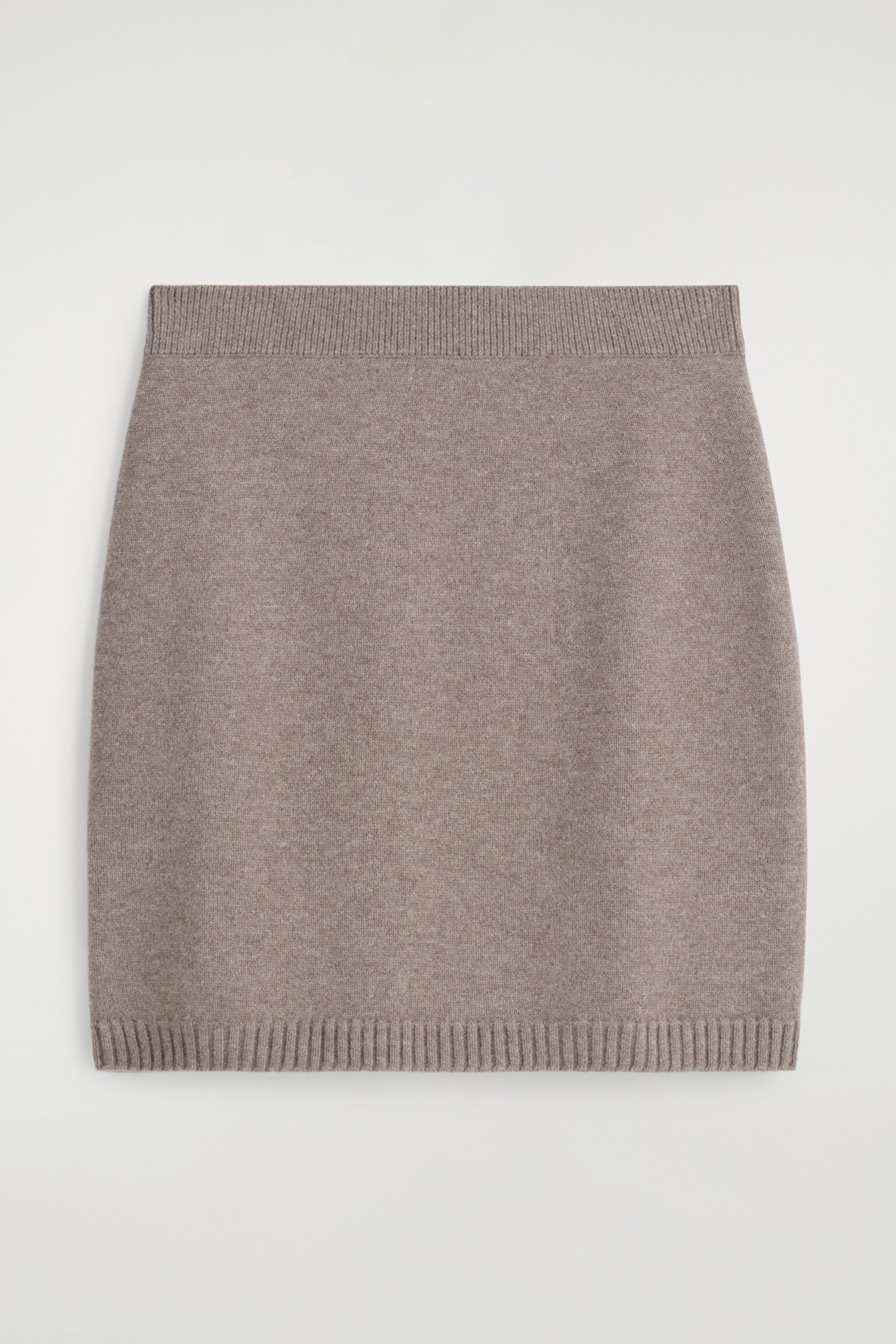 MINI-JUPE EN LAINE MÉRINOS - TAUPE - 2