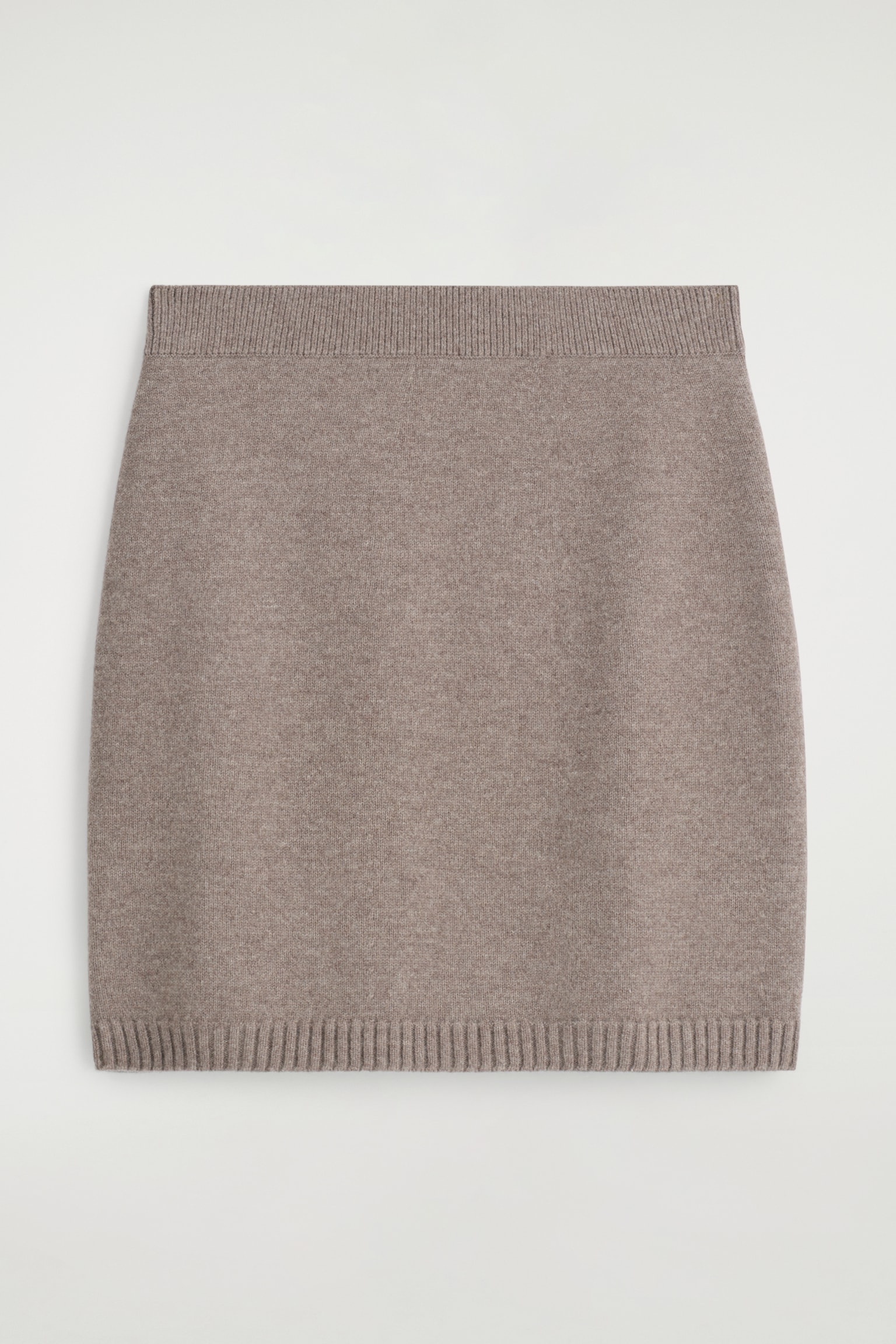 MINI-JUPE EN LAINE MÉRINOS - TAUPE - 2