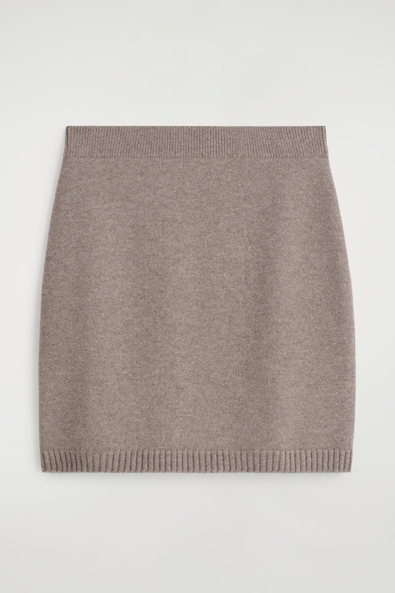Cos Merino Wool Mini Skirt In Sand