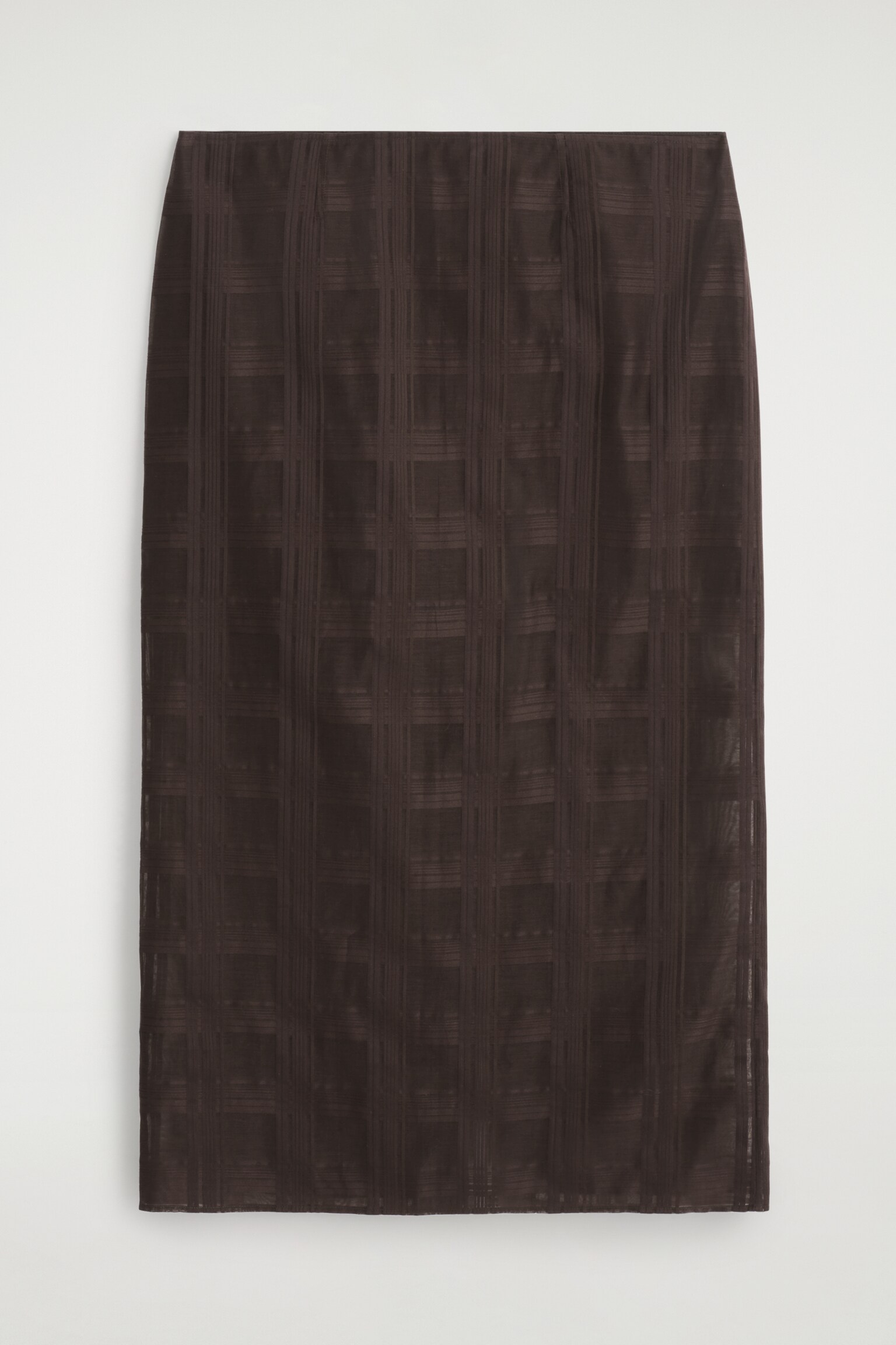FALDA MIDI DE CUADROS SEMITRANSPARENTE - MARRÓN OSCURO - 2