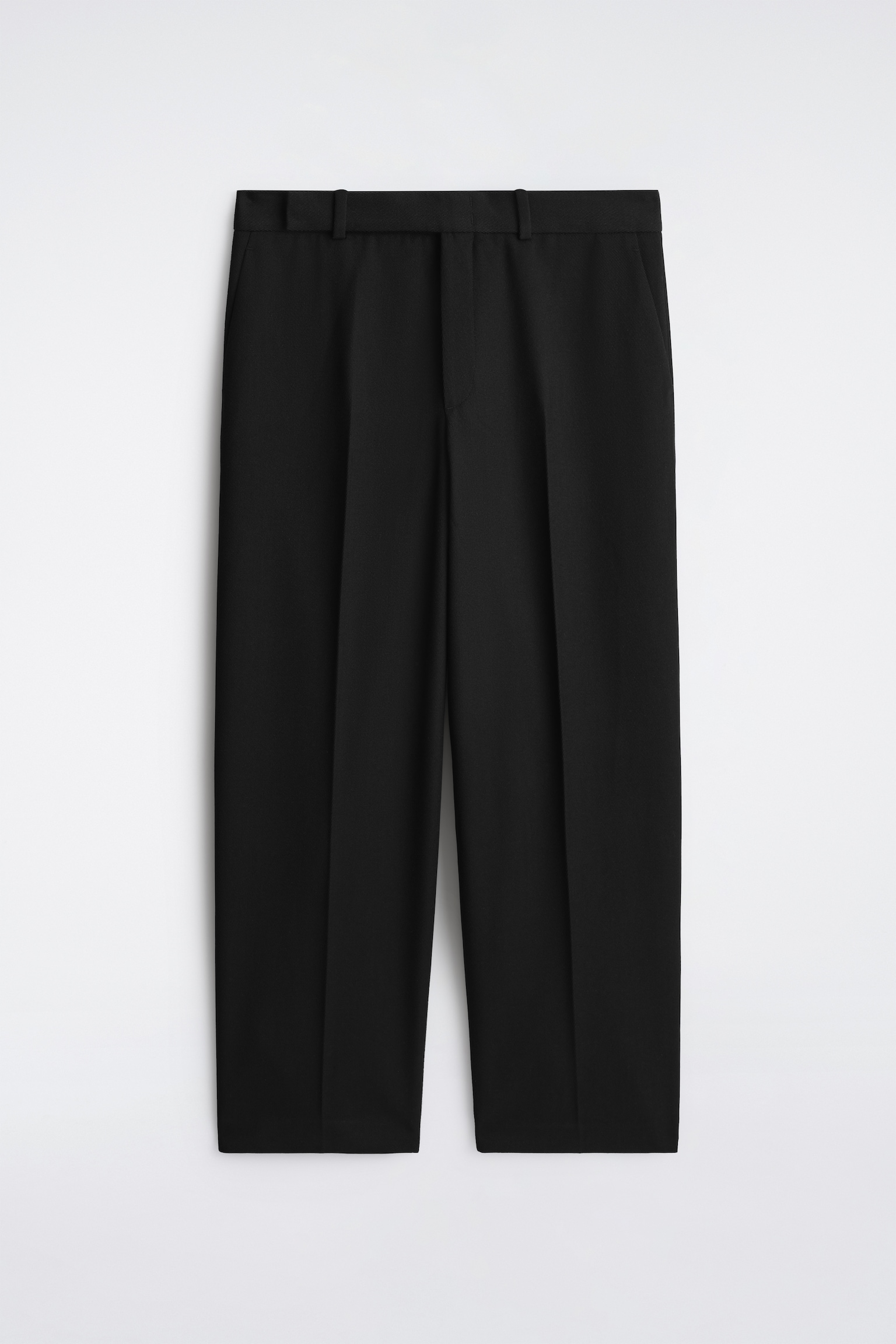 PANTALON DROIT EN LAINE MÉLANGÉE - NOIR/BRUN FONCÉ - 2