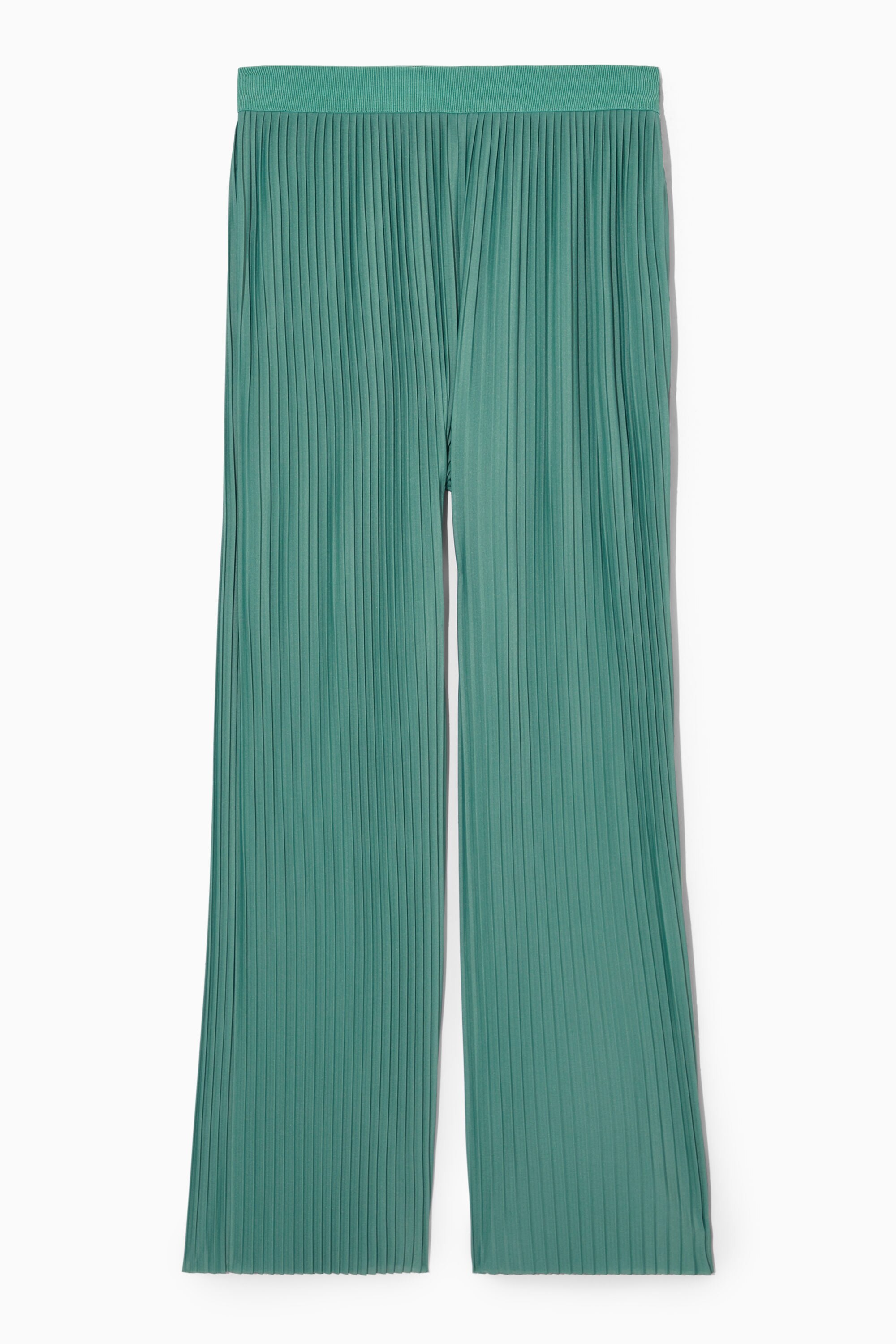 PLISSÉ TROUSERS - GREEN | COS