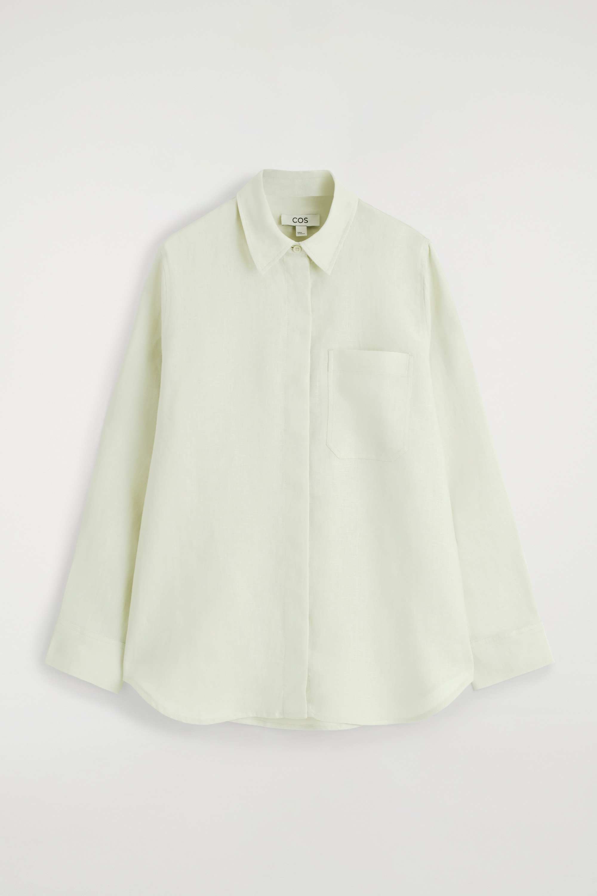 CAMICIA OVERSIZE IN LINO - VERDE PALLIDO/GIALLO BURRO/BIANCO/BLU NAVY