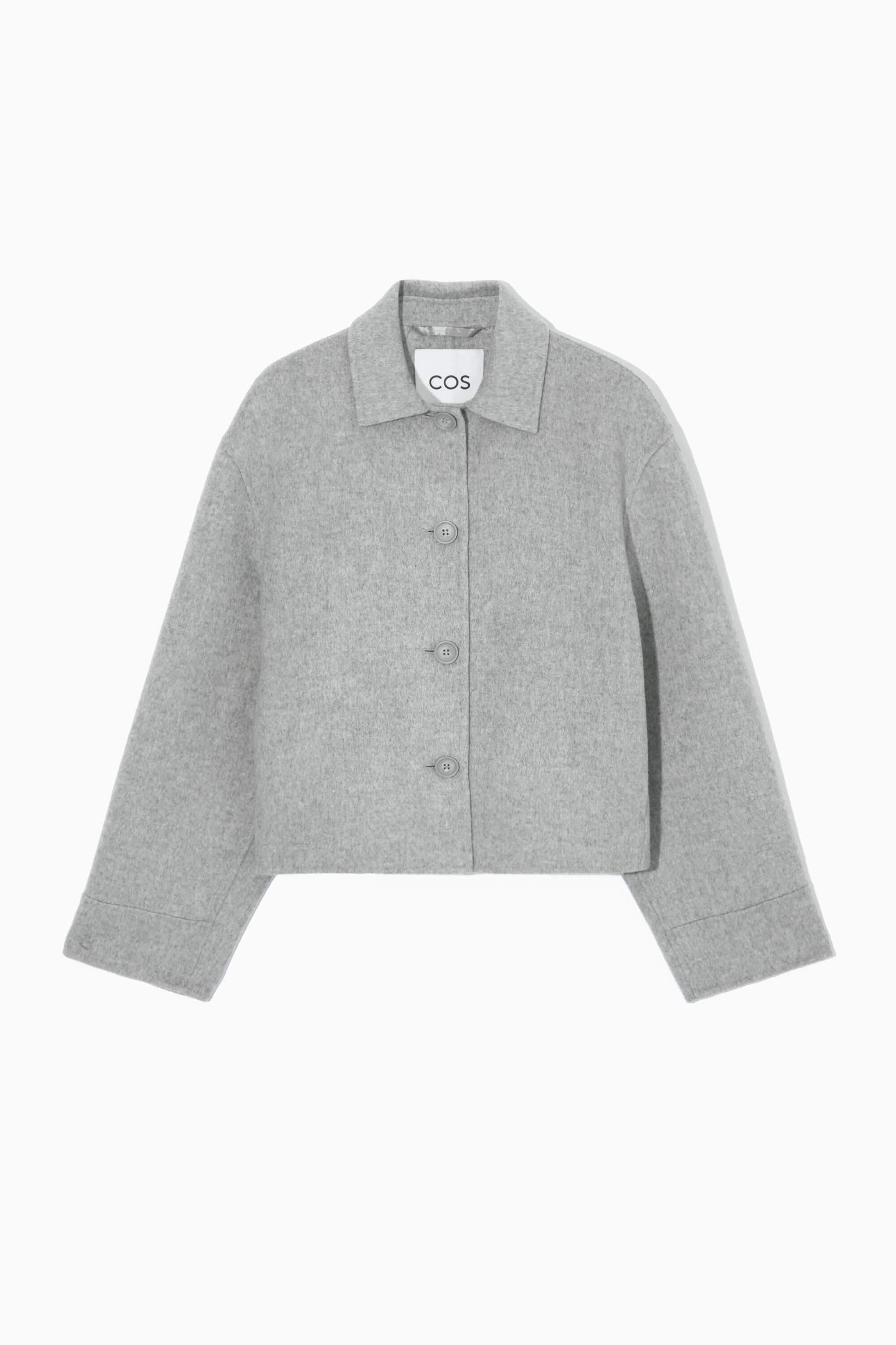 BOXY DOUBLE-FACED WOOL JACKET - LIGHT GREY | COS