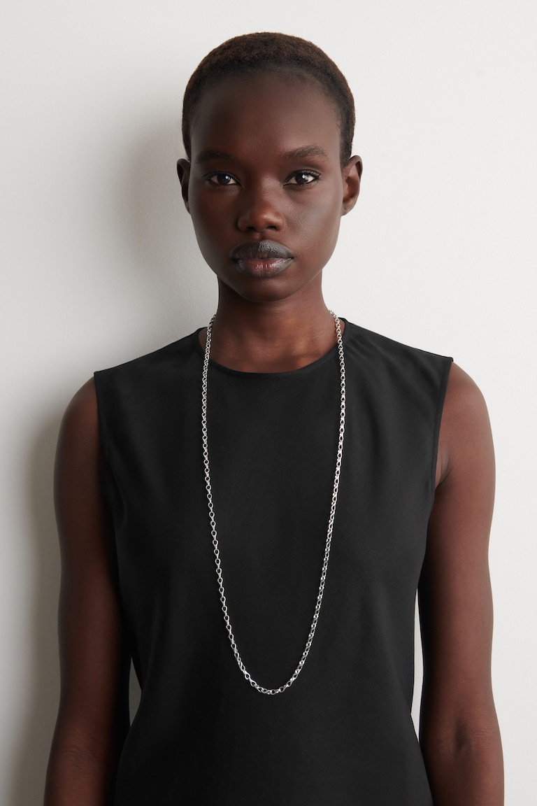 Teardrop-link Long Chain Necklace
