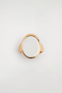 TWO-TONE SIGNET RING — GOLD / SILVER 3