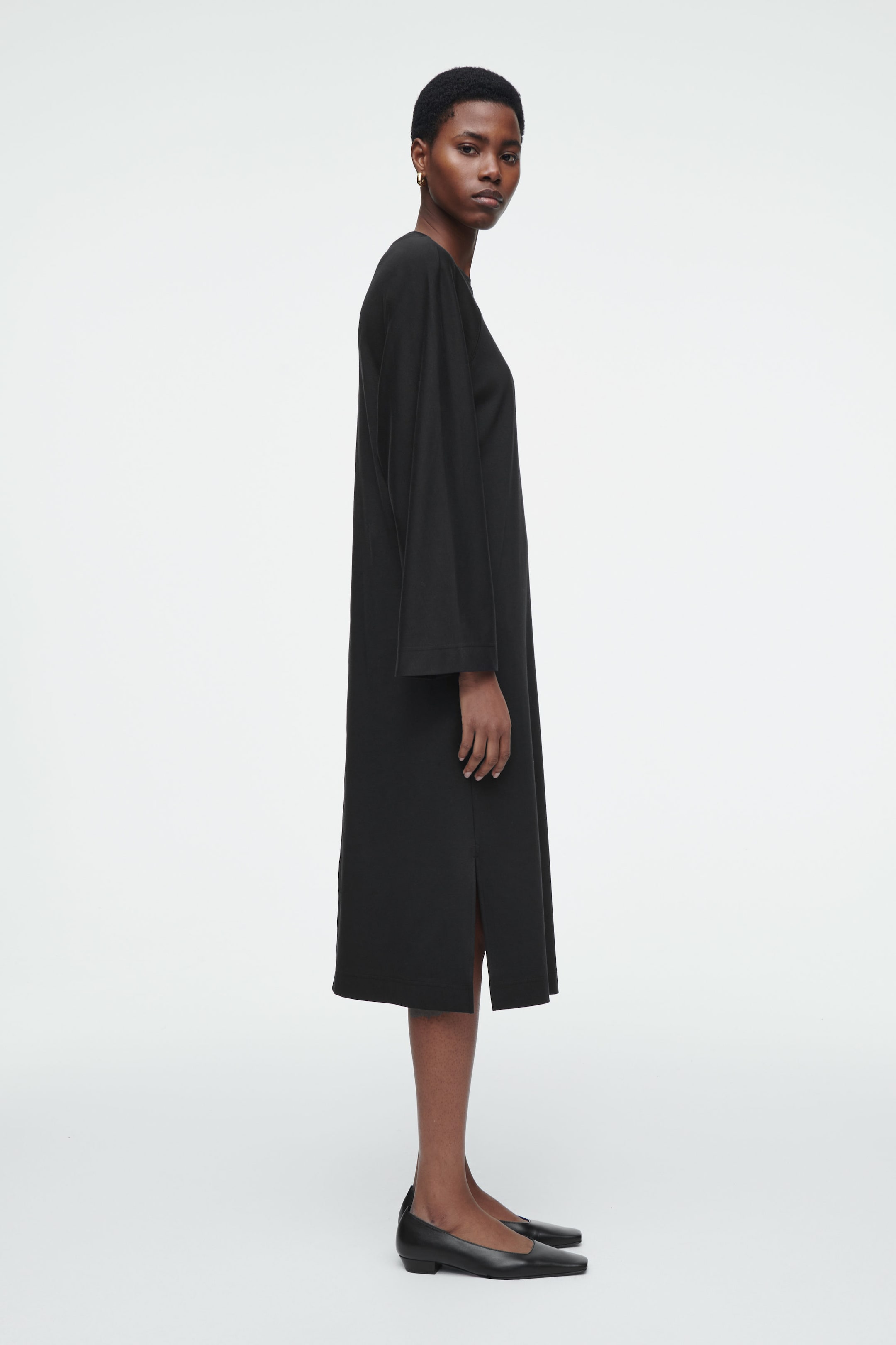 JERSEY MIDI COLUMN DRESS