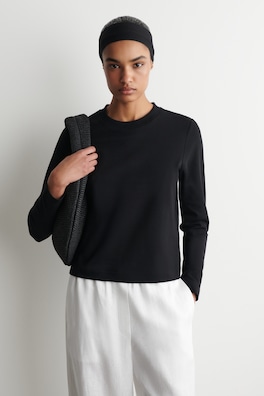 CLEAN CUT LONG-SLEEVED T-SHIRT — BLACK 2