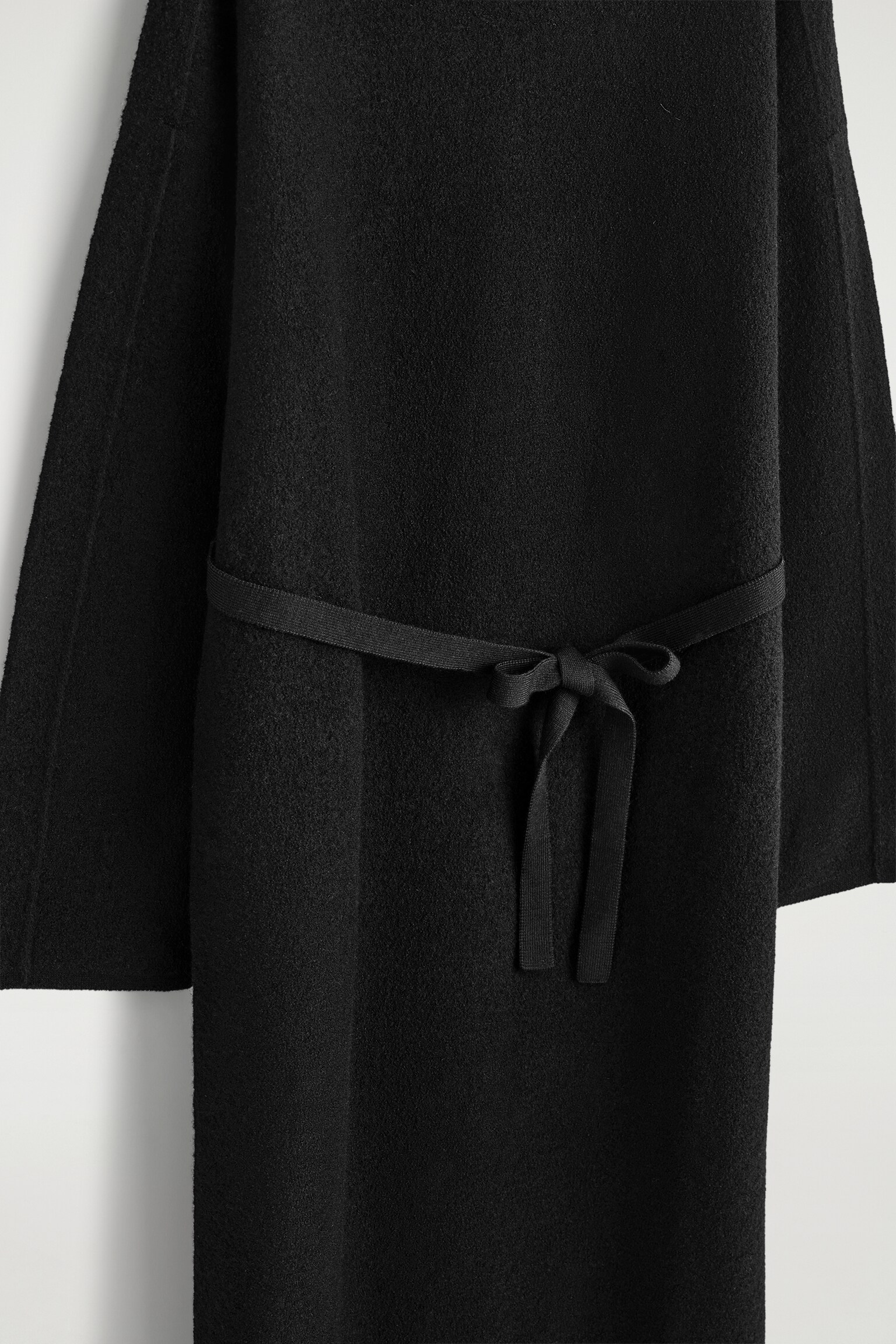 BOILED-WOOL FUNNEL-NECK DRESS - BLACK - 4