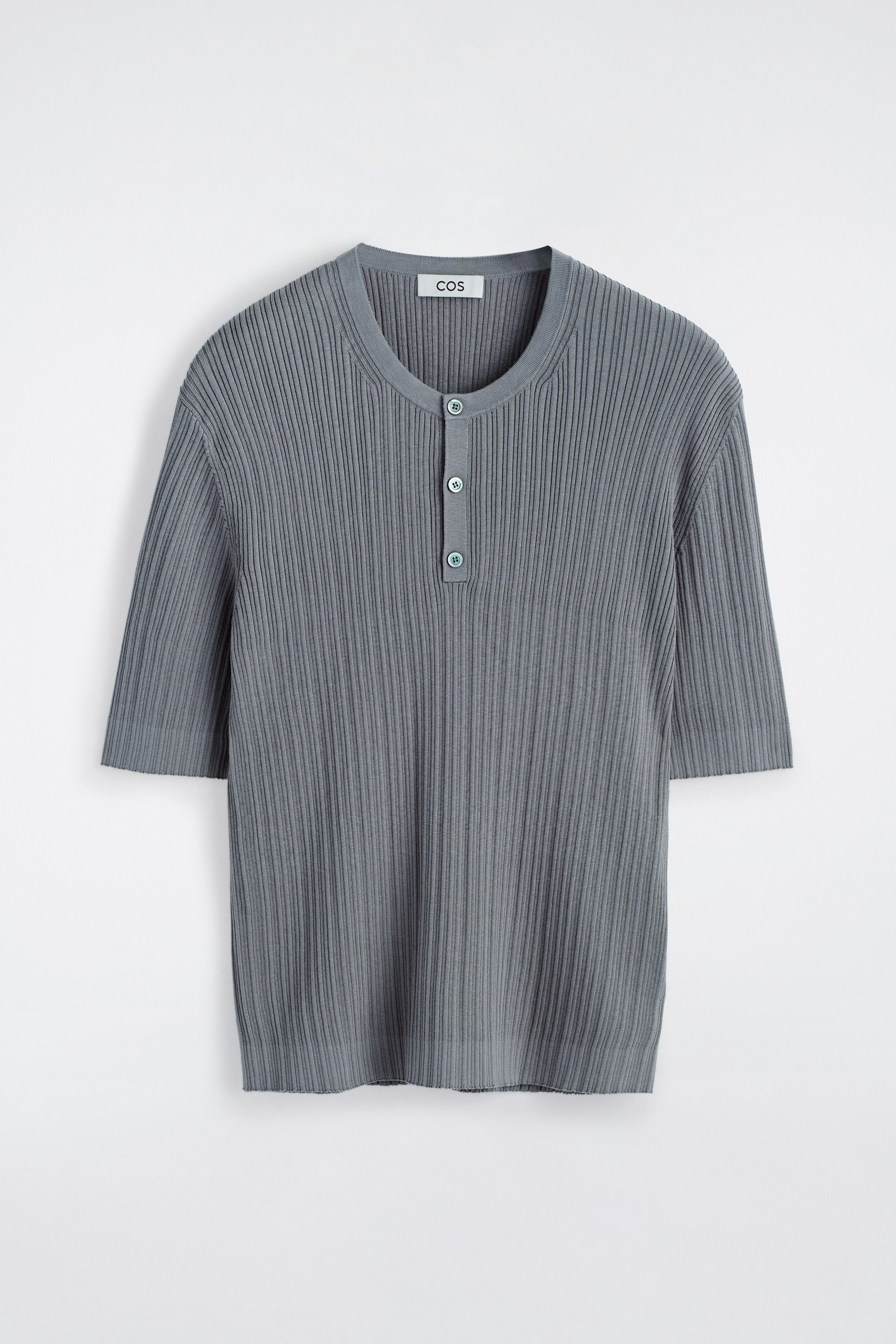 SILK-COTTON HENLEY T-SHIRT - thumbnail 6