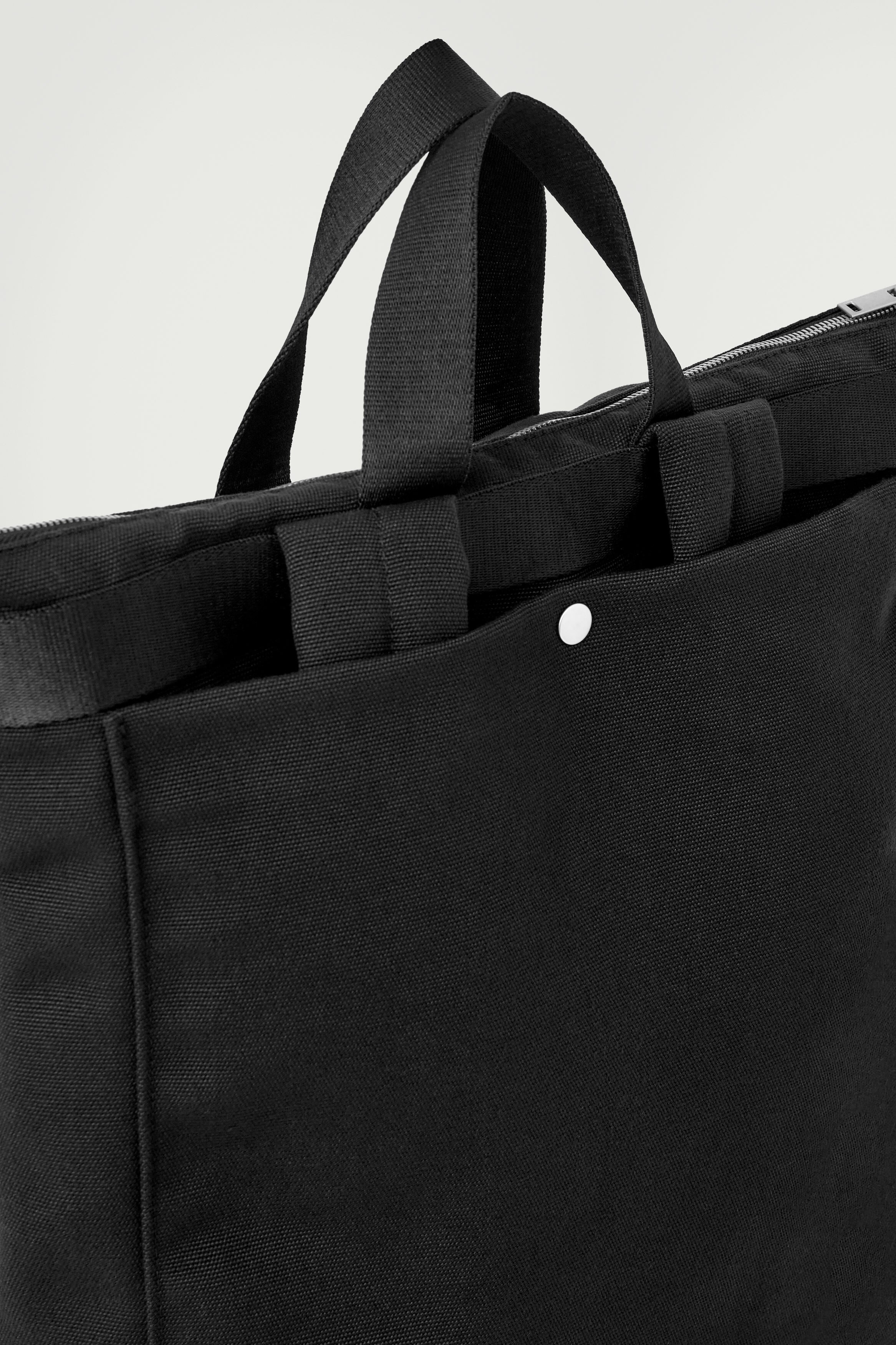 WATER-REPELLENT TOTE BAG BACKPACK - CANVAS - BLACK | COS DE